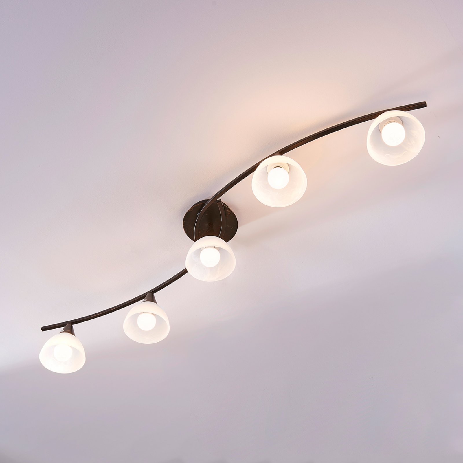 Plafondlamp Della, langwerpig, 5-lamps