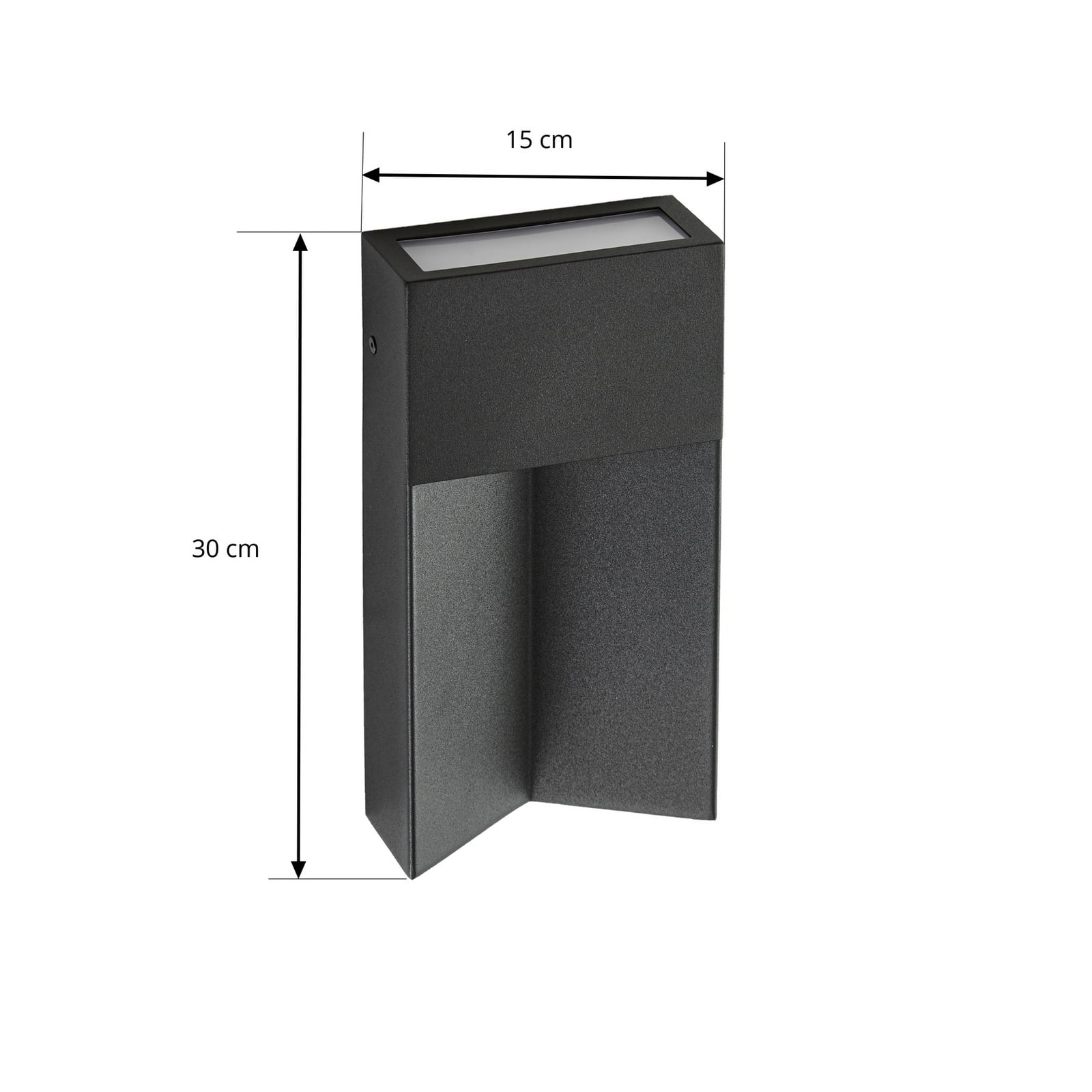 Kaholo LED vanjska zidna svjetiljka, CCT, aluminij, IP44, crna, četvrtasta -