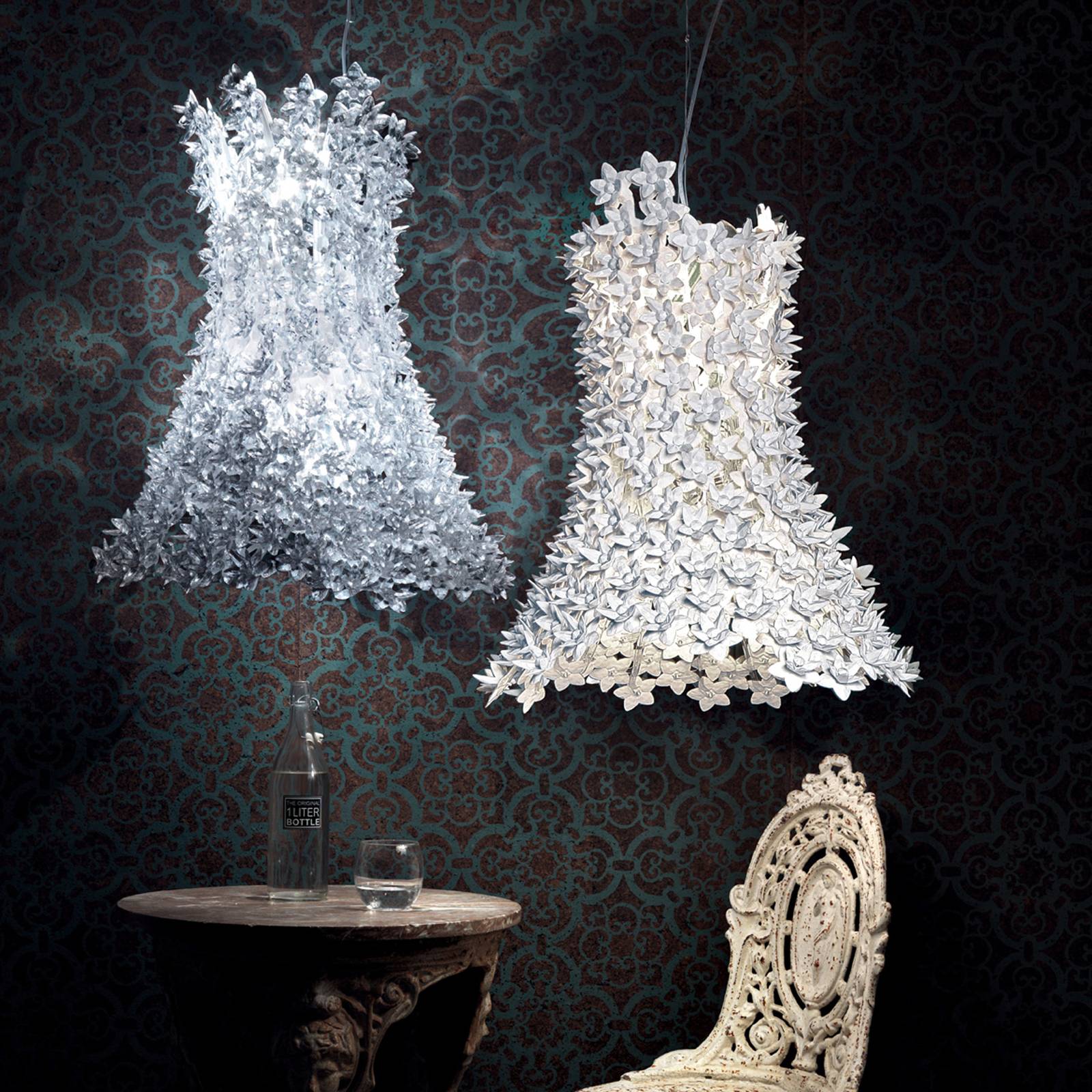 Kartell Bloom żyrandol LED G9, podłużny, biały