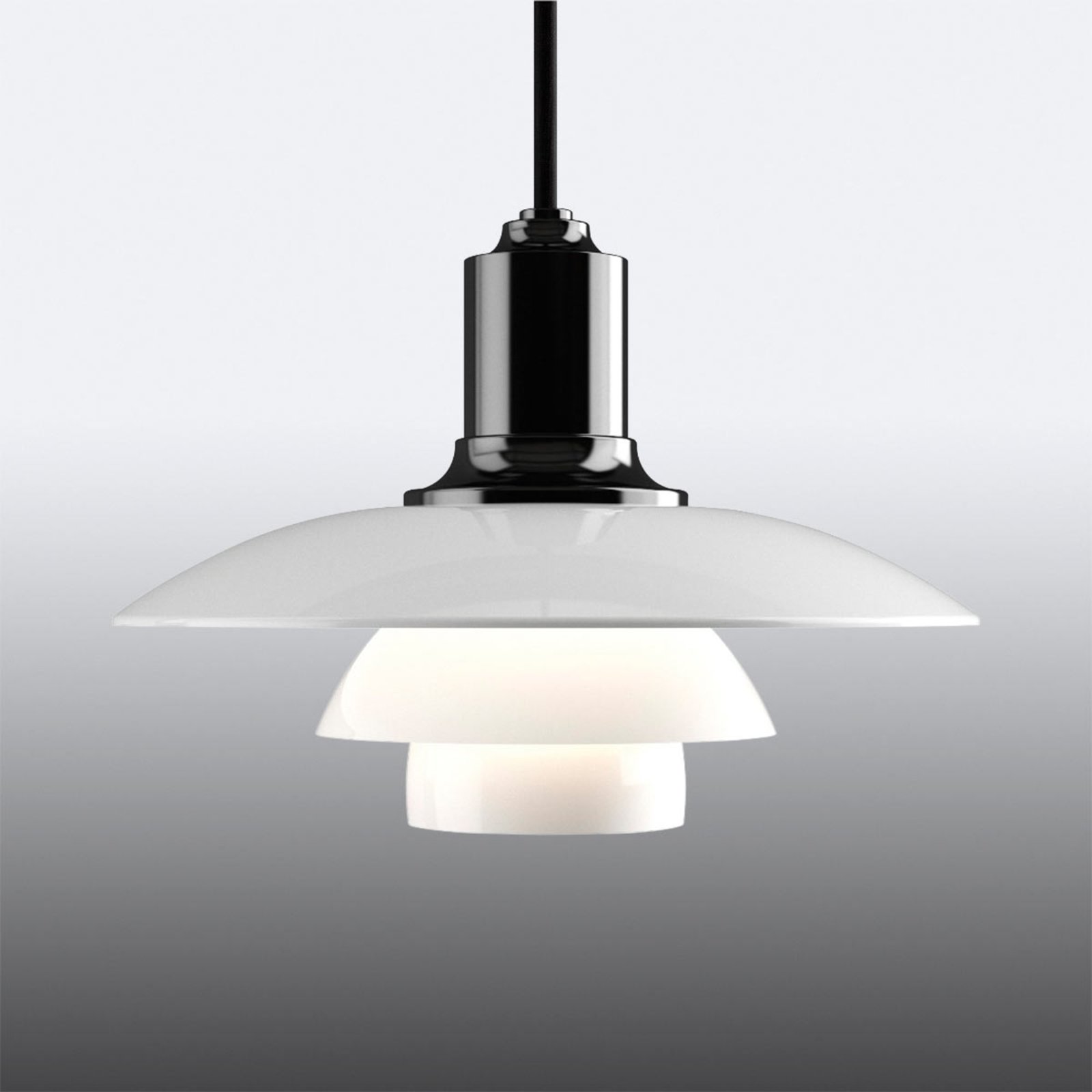 PH 2/1 Lustră Pendul Black Metallic - Louis Poulsen
