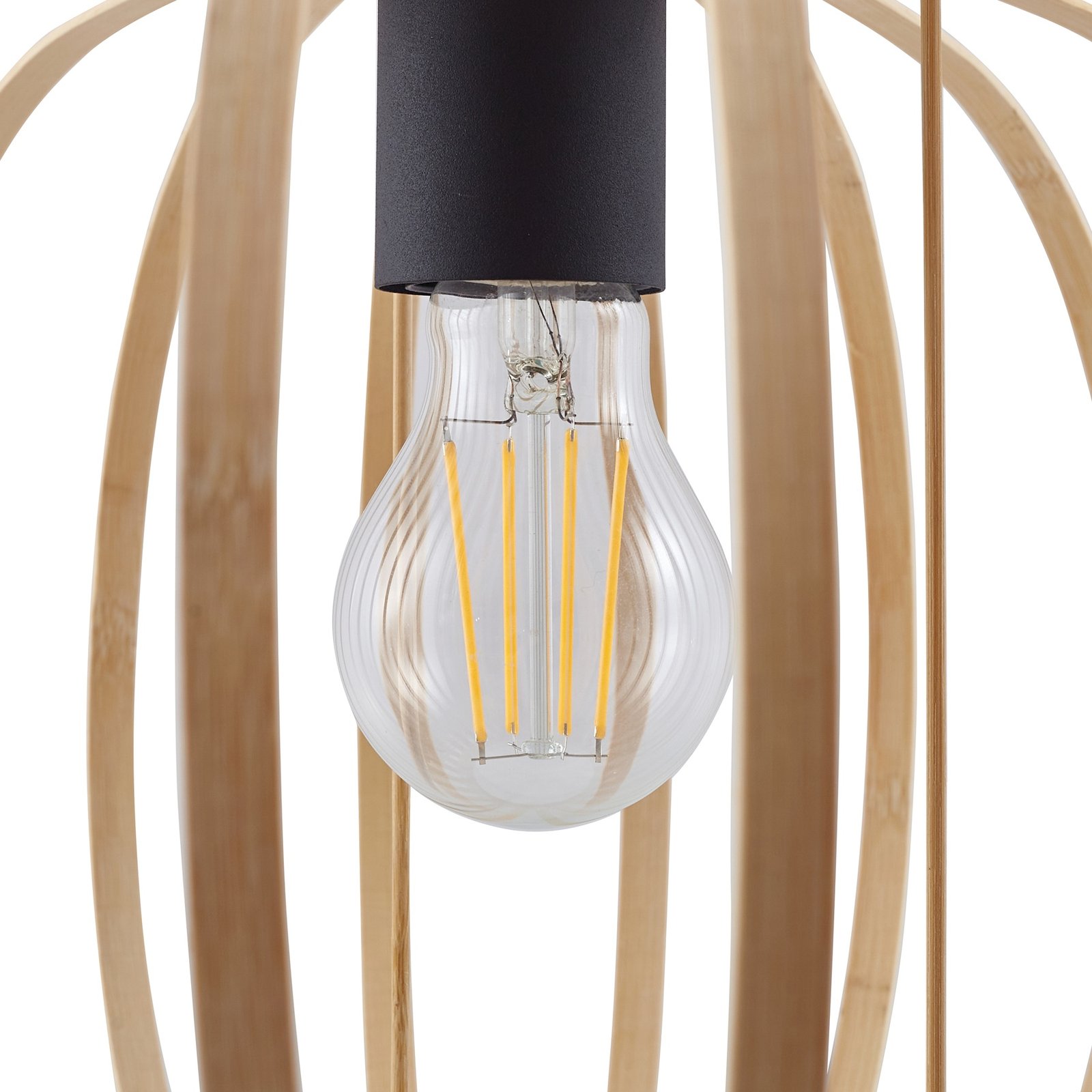 Lindby pendant light Lielle, natural bamboo, Ø 50 cm