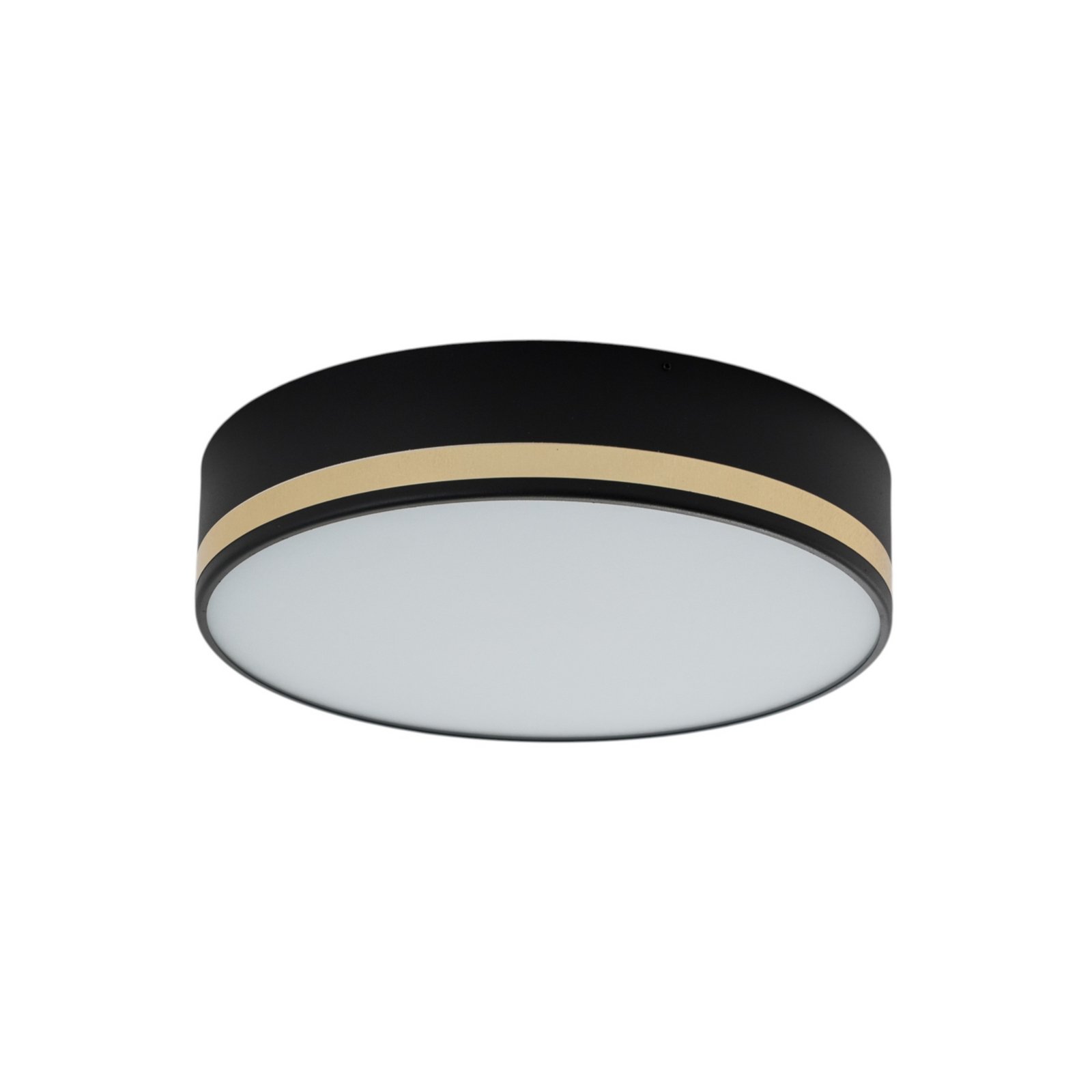 Amore ceiling light, gold stripes, black, Ø 35cm Amore ceiling light, gold stripes, black, Ø 35cm