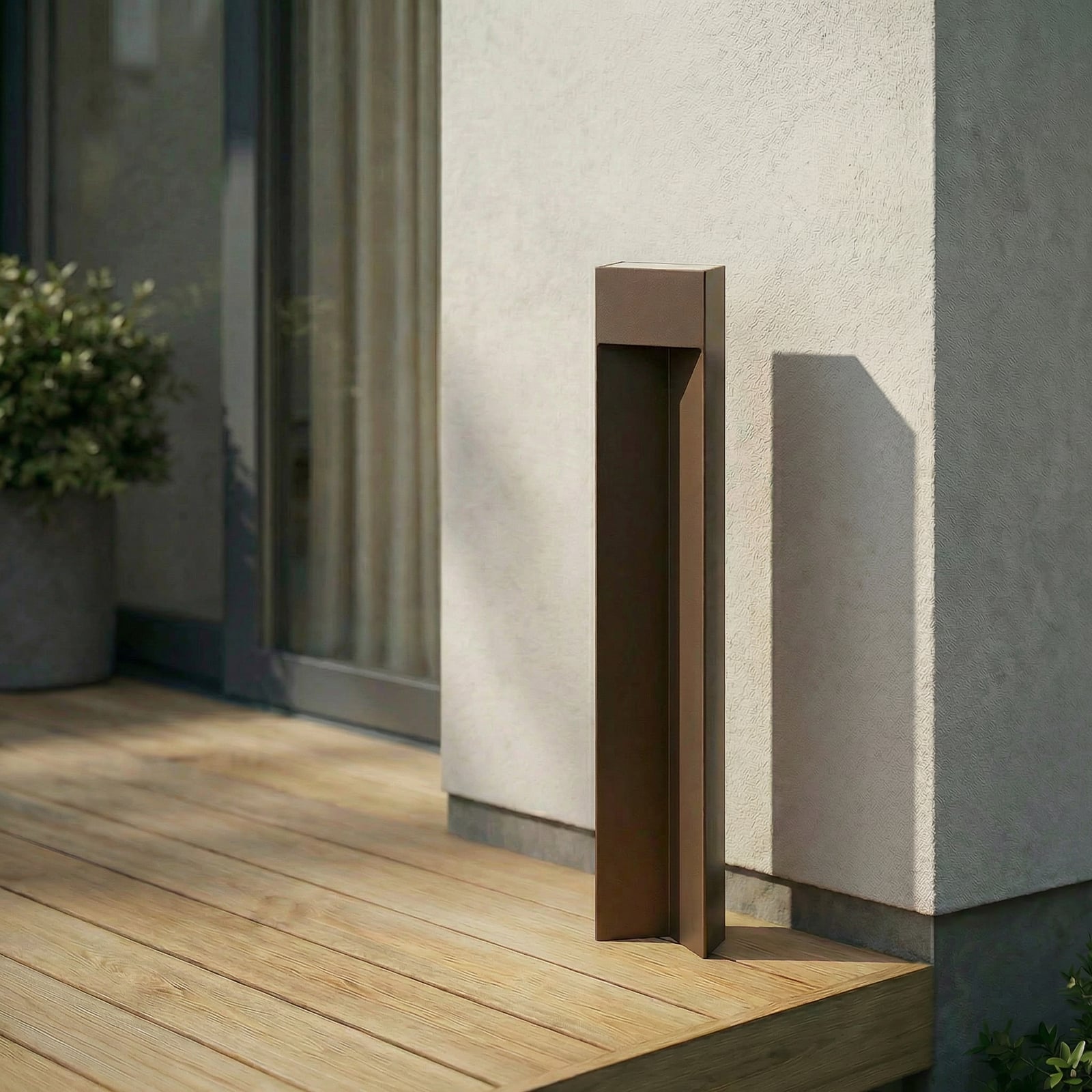 Lucande Kaholo LED ösvény világítás, barna, 90 cm, IP44