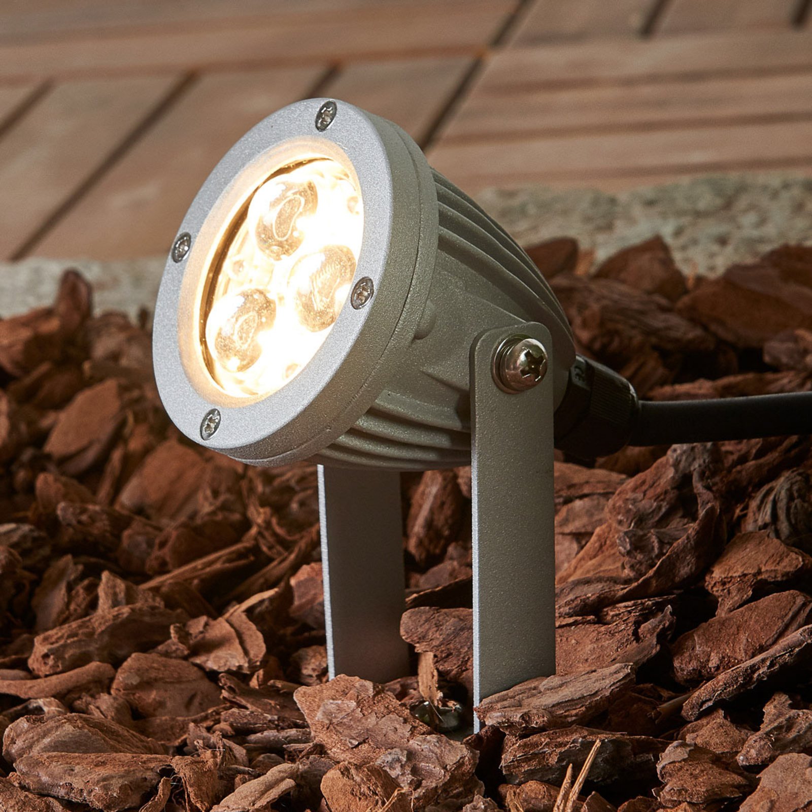 LED-jordspydlampe Sendling i trykkstøpt aluminium