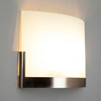 Lindby wandlamp Karla, 35 cm, wit/nikkel, glas, E27