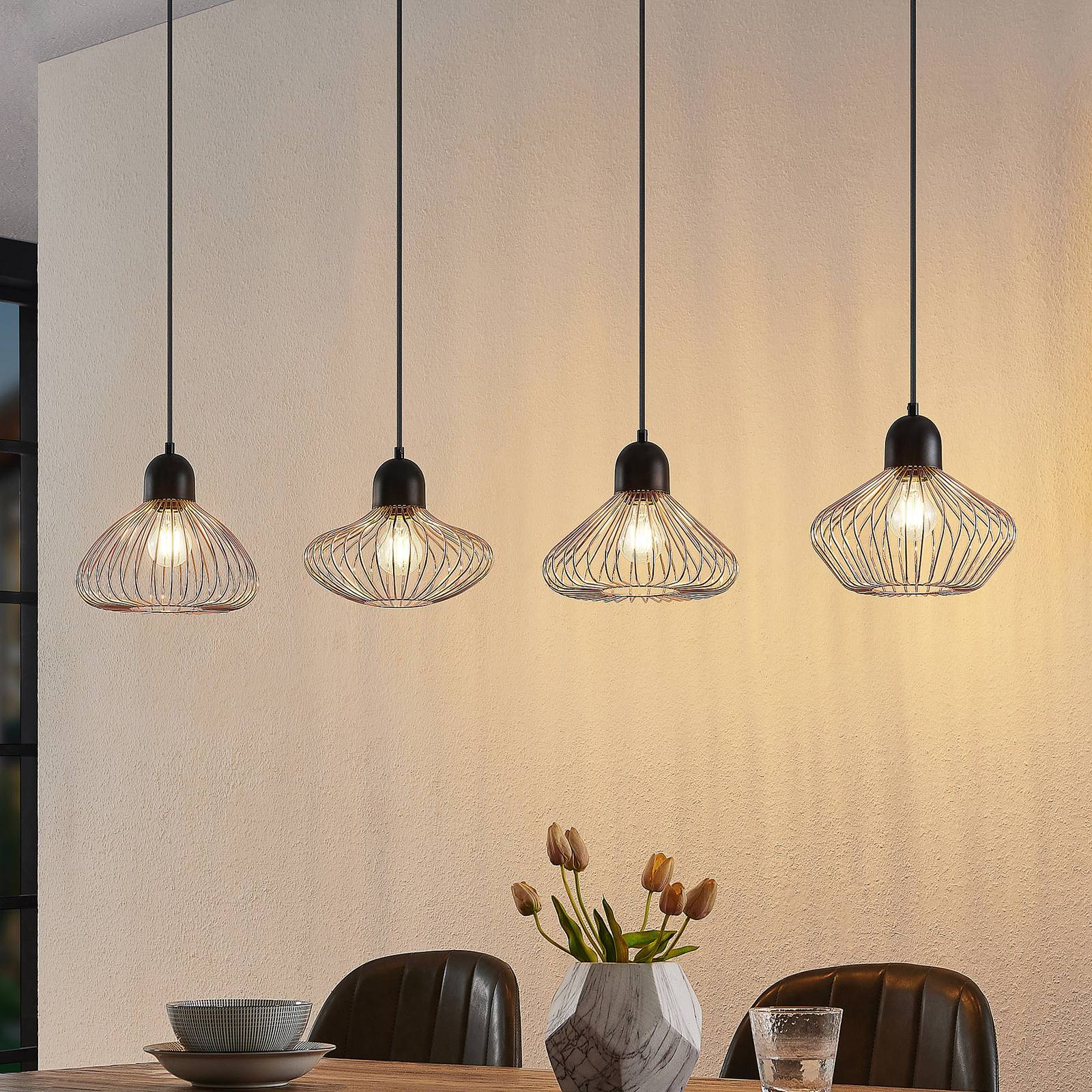 Photos - Chandelier / Lamp Lindby Raelyn pendant light, 4-bulb, copper 