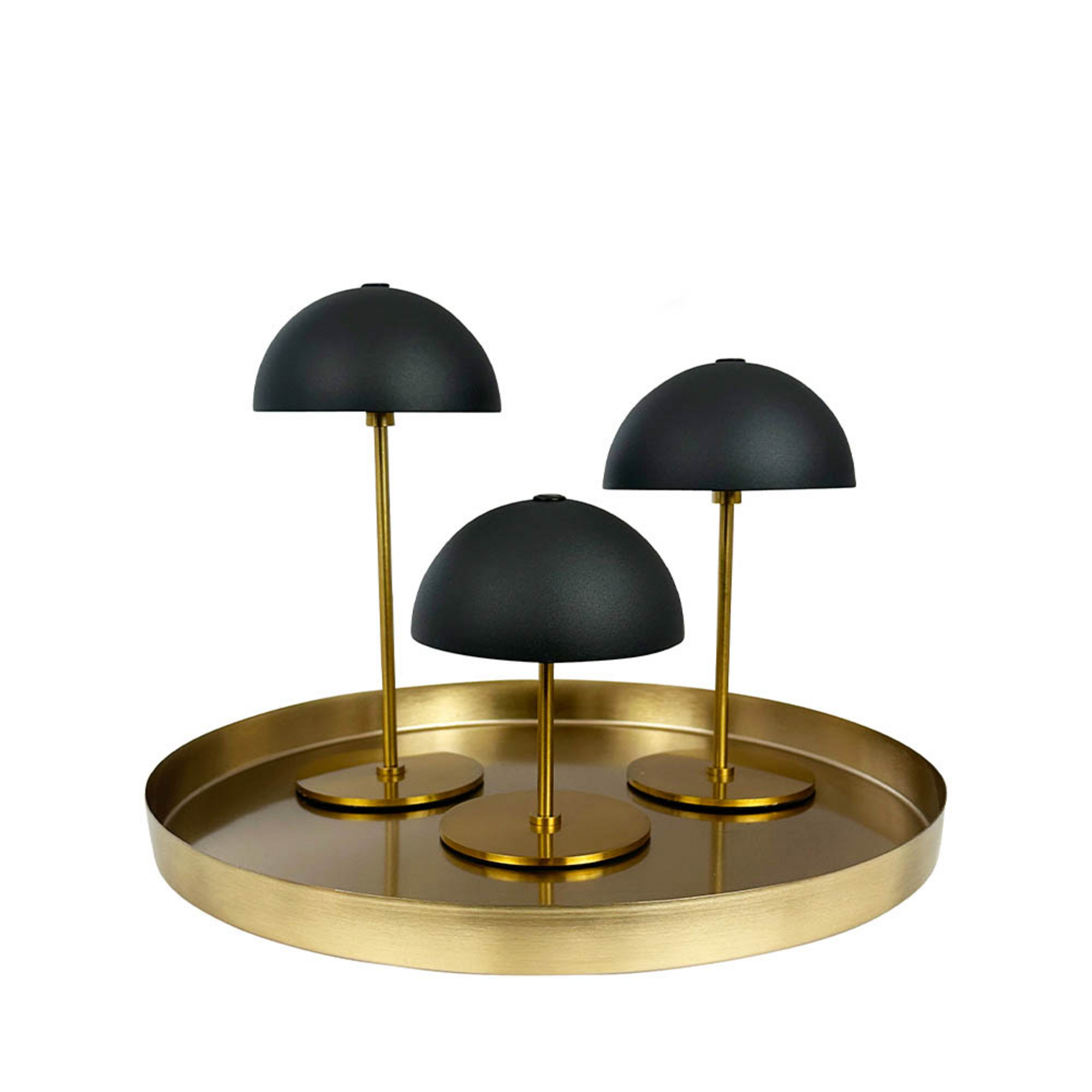 Lampa de masă cu baterie LED Along, negru/alamă - Dyberg Larsen