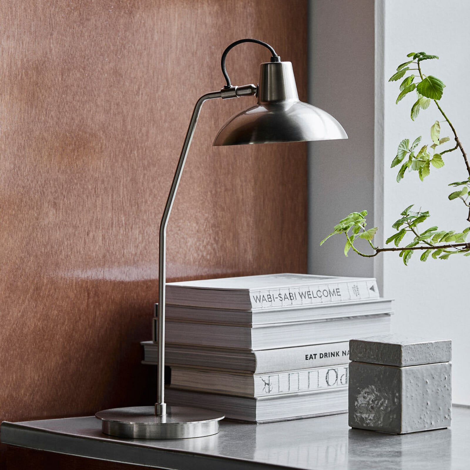 Desk bordslampa, silver, höjd 50 cm, E14 – House Doctor - Vardagsrum - Design - Metall - Med en ljuskälla