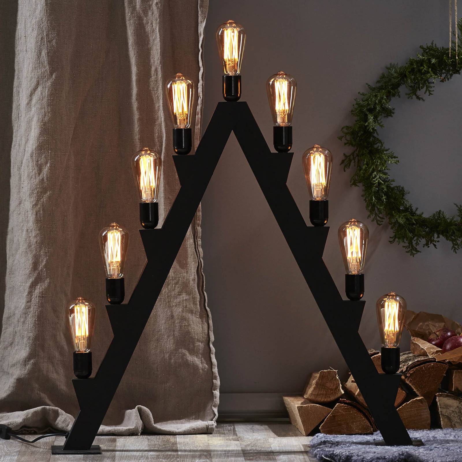 STAR TRADING Chandelier Max 77 cm 9 lampes noir