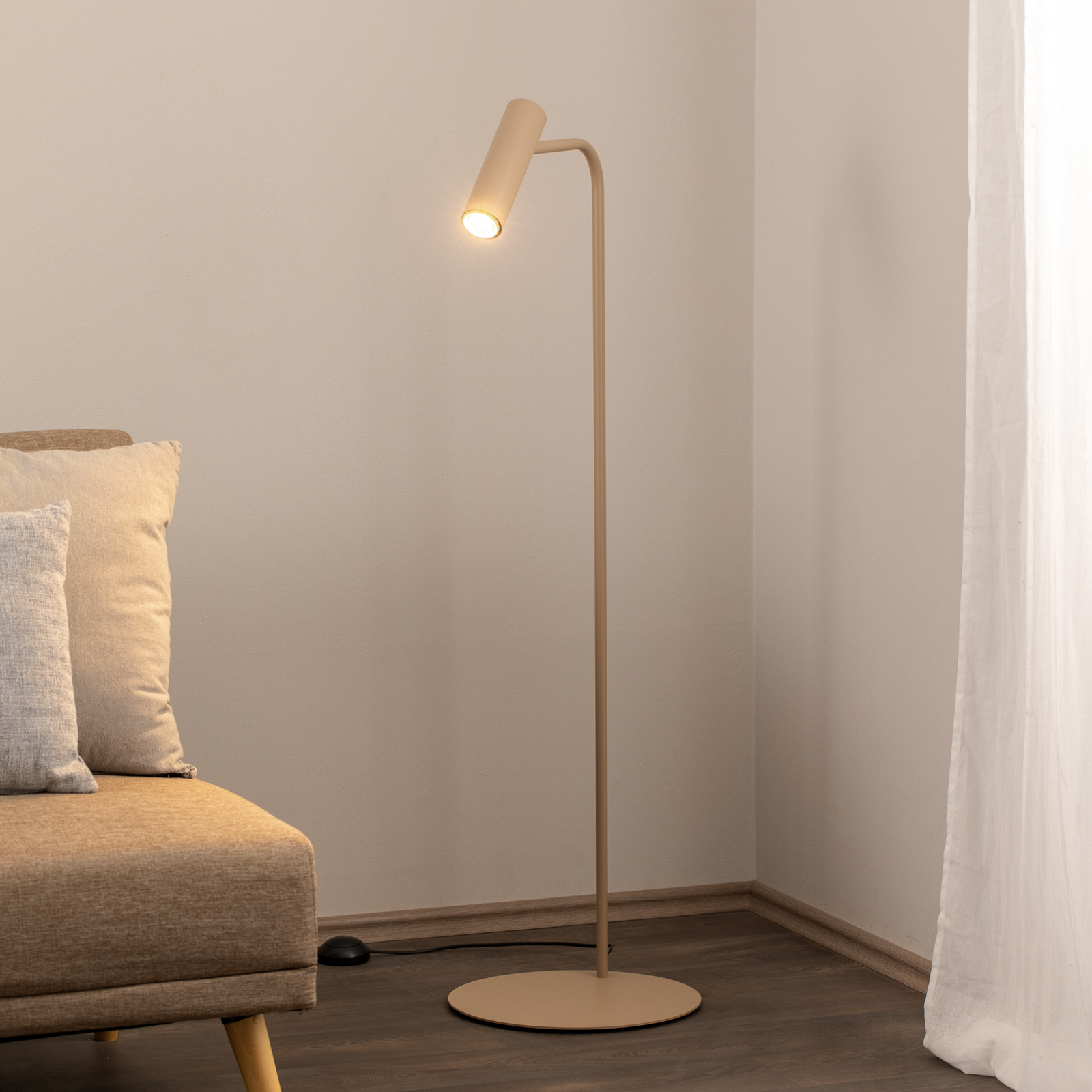 Lampadar Axion, culoare bej, înălțime 115 cm, oțel