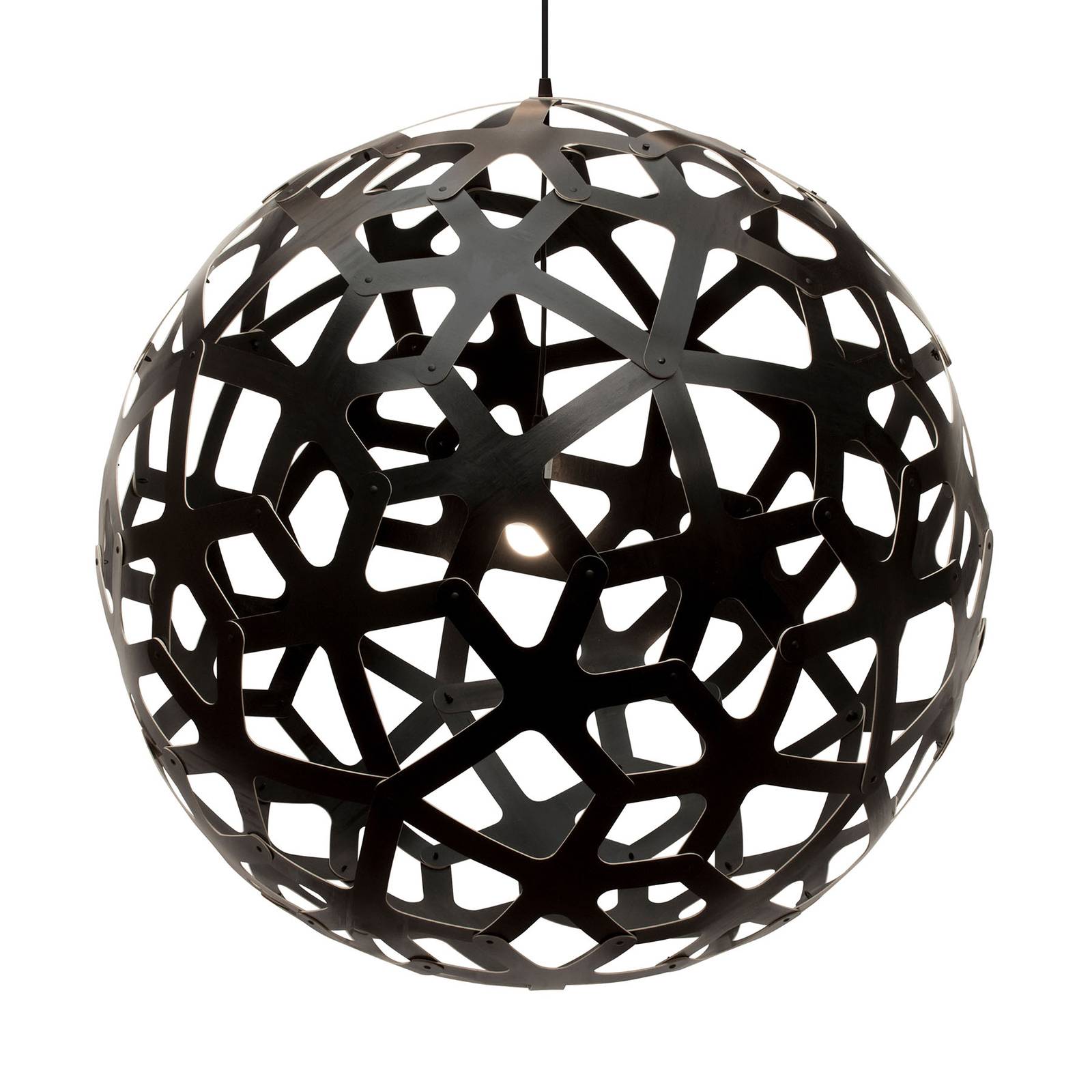 david trubridge Coral hanging lamp Ø 80cm black, for Living / Dining Room, Bamboo, E27, 60 W