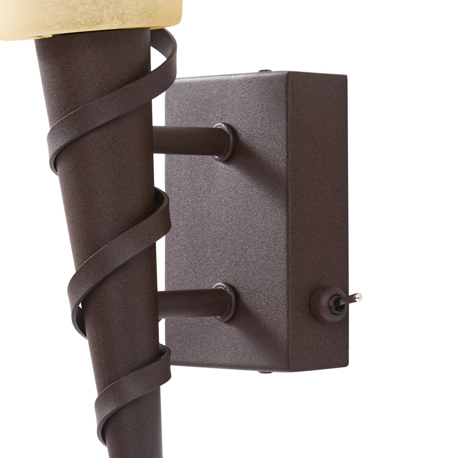 Lindby Applique Anouk, altezza 44 cm, vetro, metallo, torcia