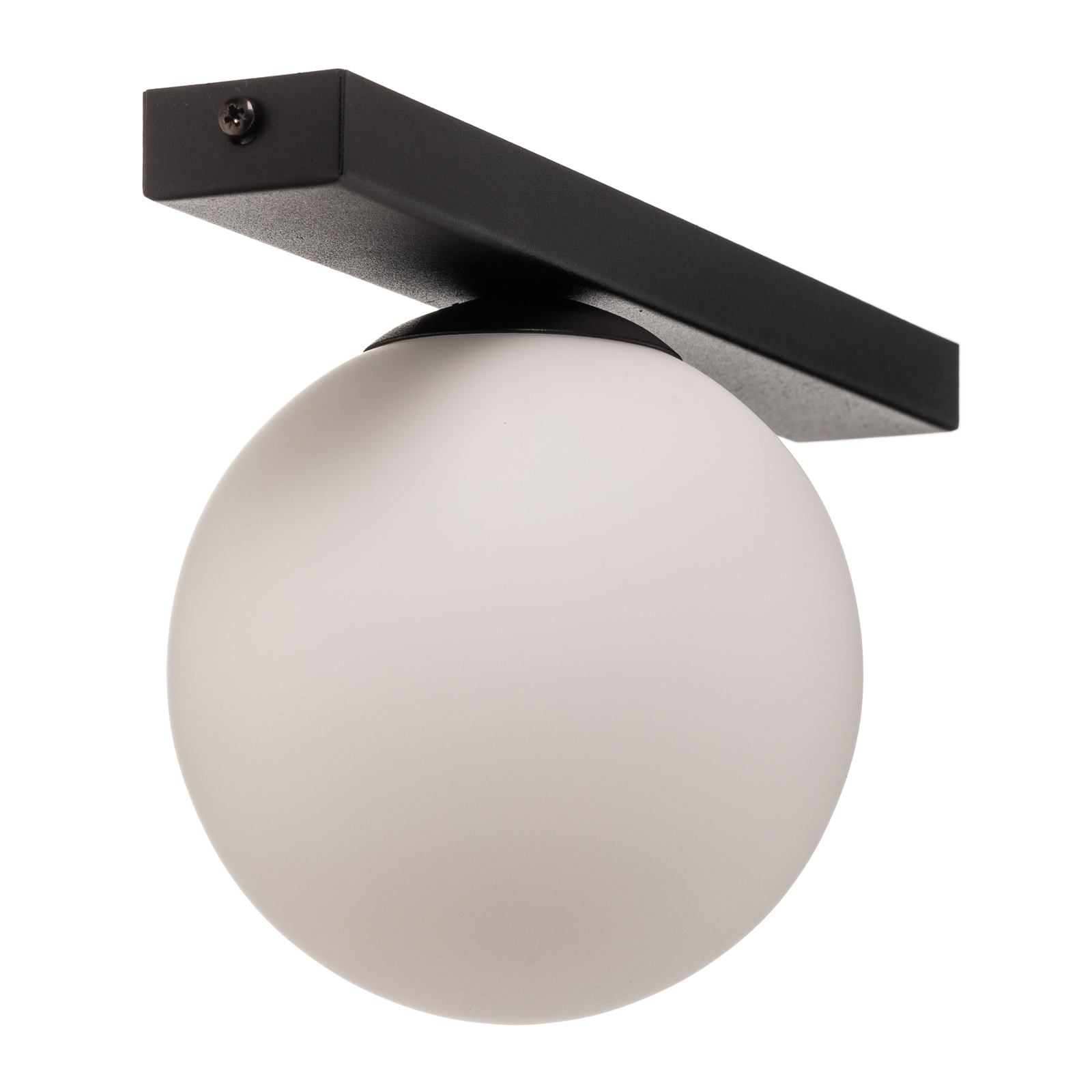 Fit ceiling lamp, black/opal, one-bulb
