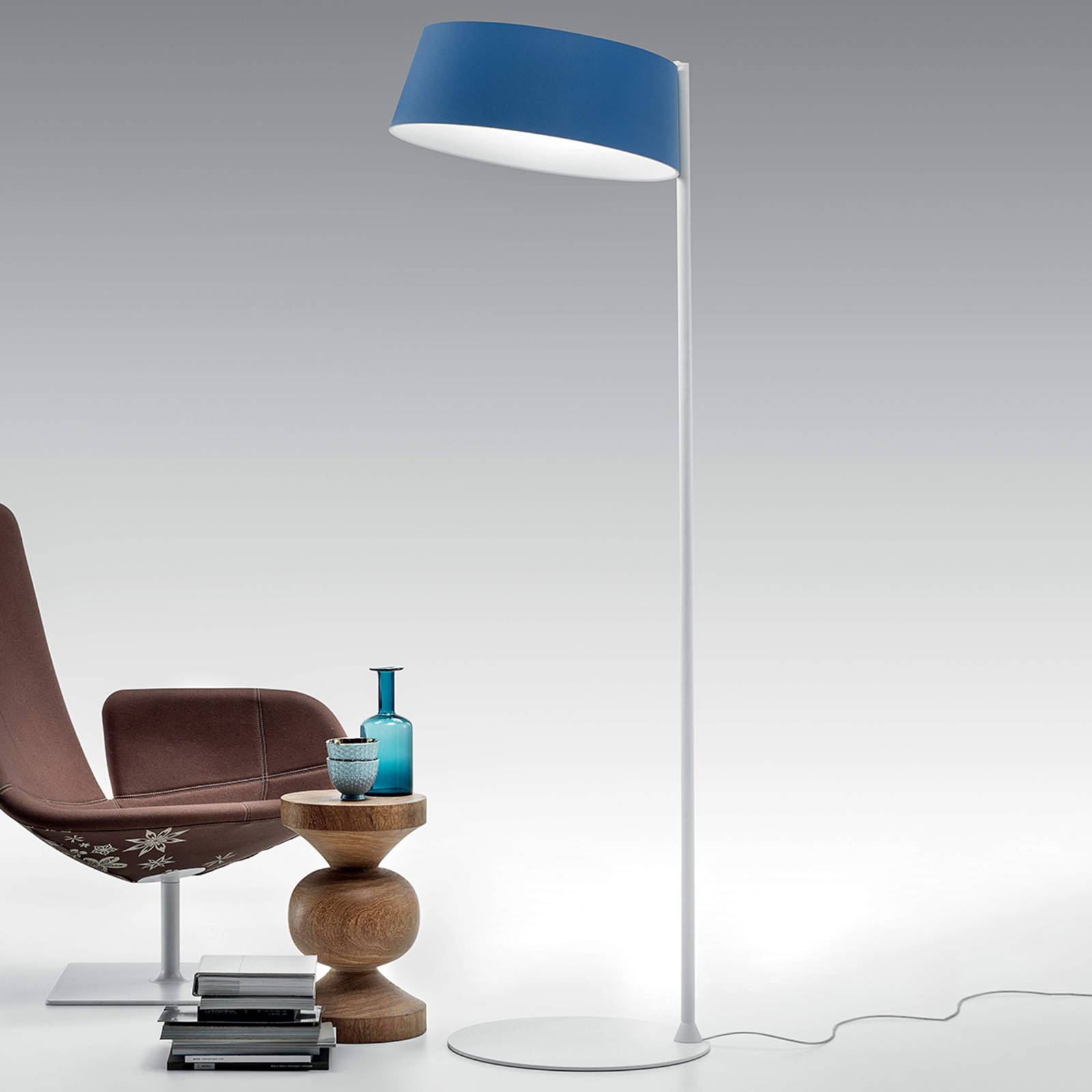 Levně LED stojací lampa Oxygen_FL2, azurová modrá