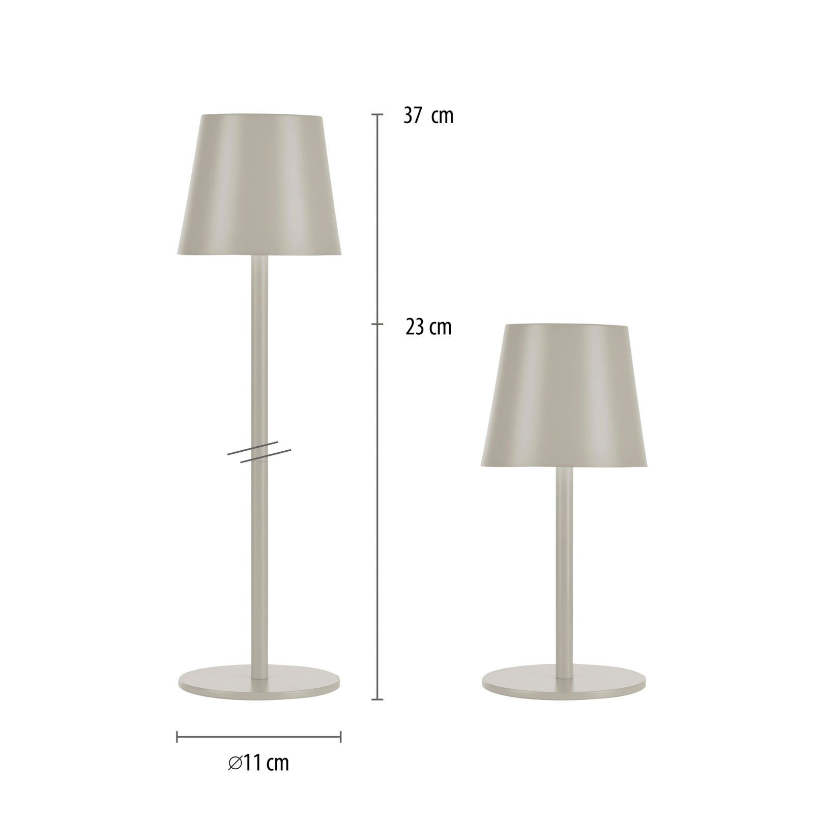 JUST LIGHT. Euria LED-bordslampa, grå-beige järn IP54