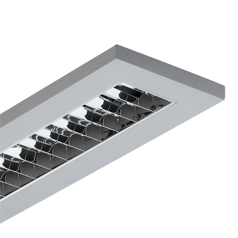 Eckige LED-Deckenaufbaulampe LAS m Darlight-Raster
