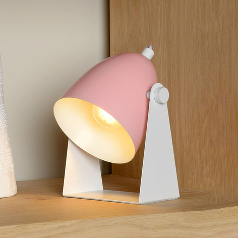 Lampe à poser Chago en métal, rose