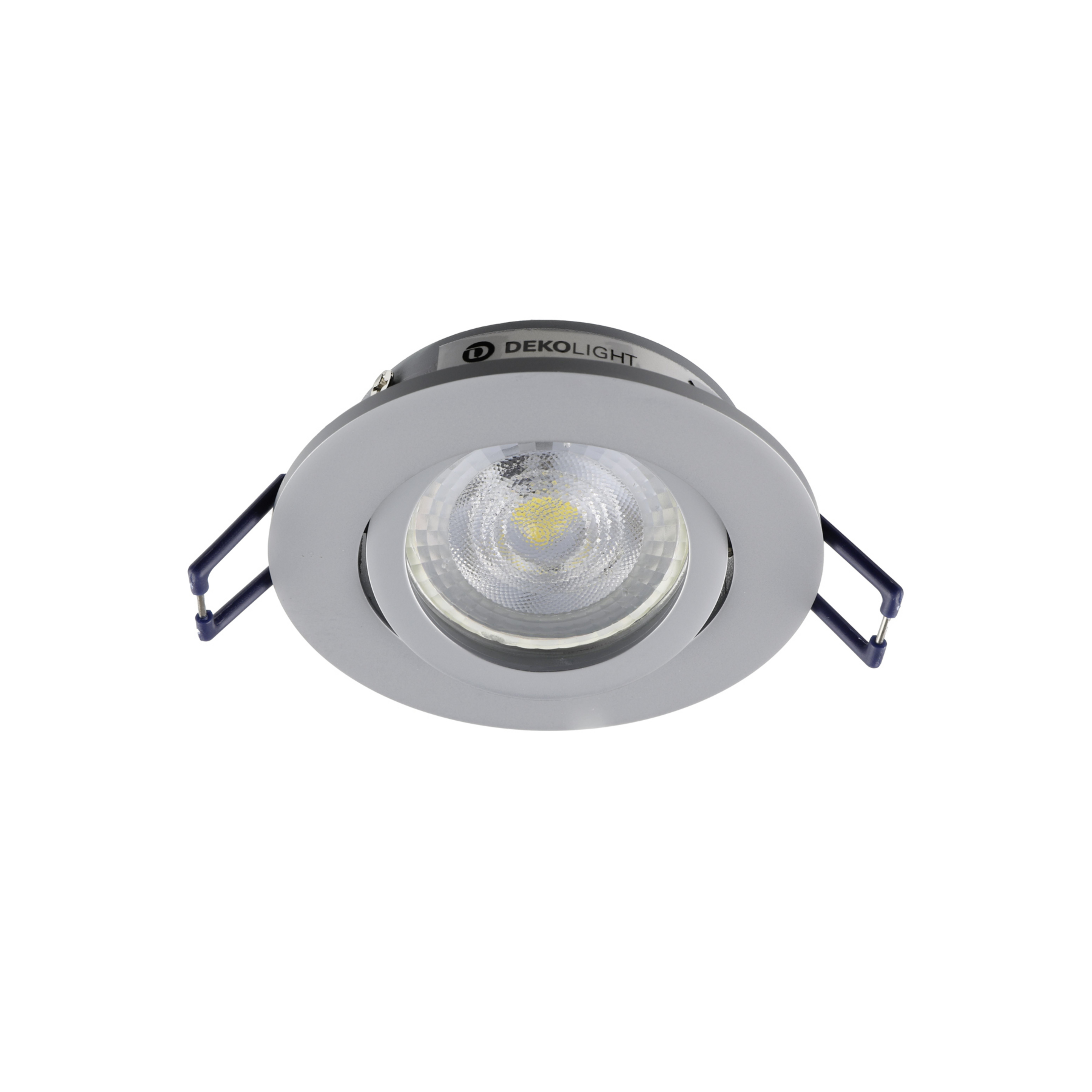 Wpuszczana lampa sufitowa Samsola, w kolorze aluminium, Ø 8 cm, metalowa