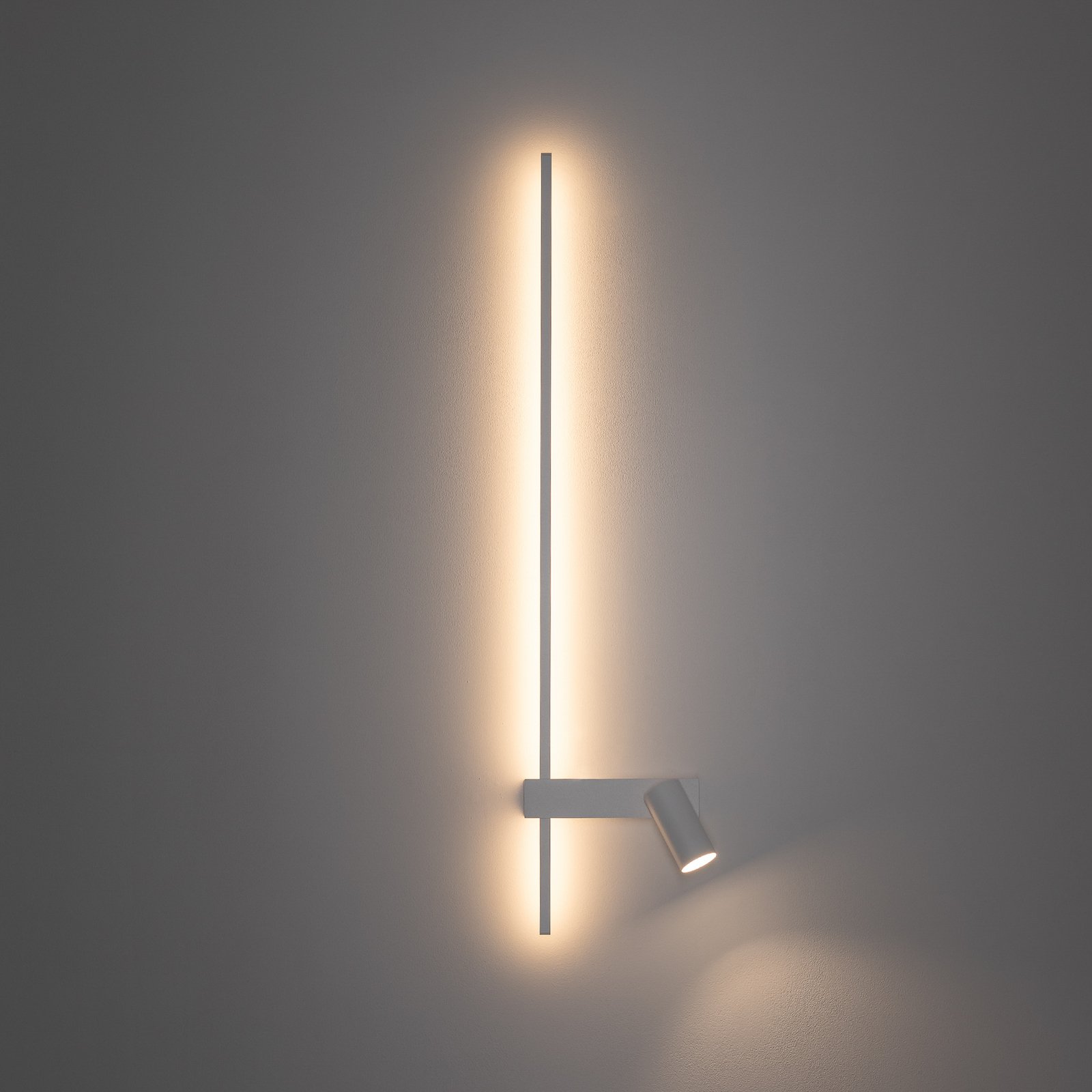 Zidna lampa EASY LEFT, bijela, širina 80 cm, metalna, GU10 + LED