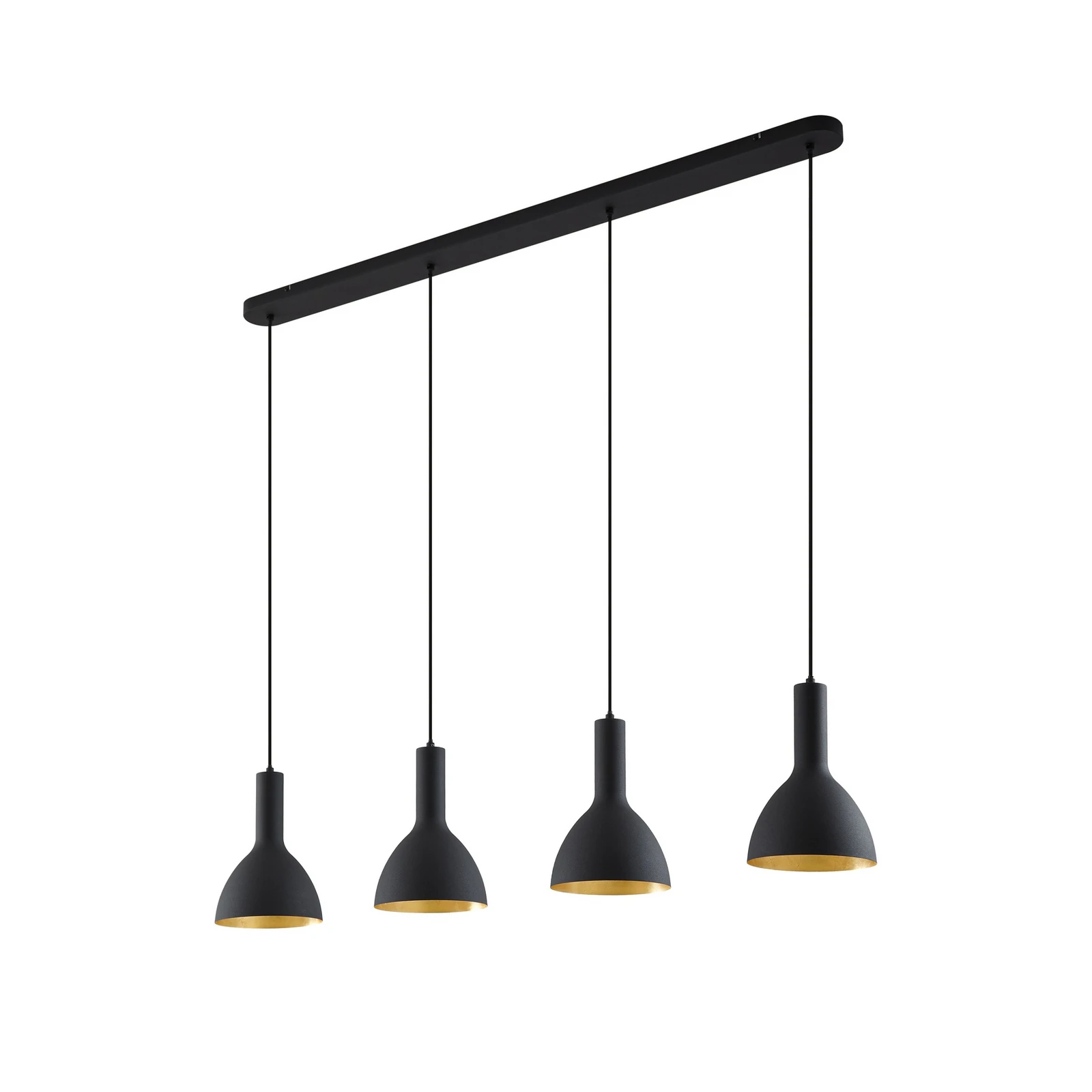 Arcchio Hängelampe Cosmina, 4-flammig, Länge 120 cm, schwarz
