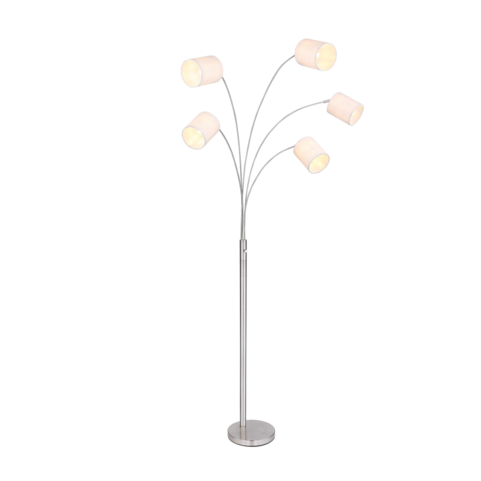 Ava floor lamp, sand-coloured fabric, 5-bulb