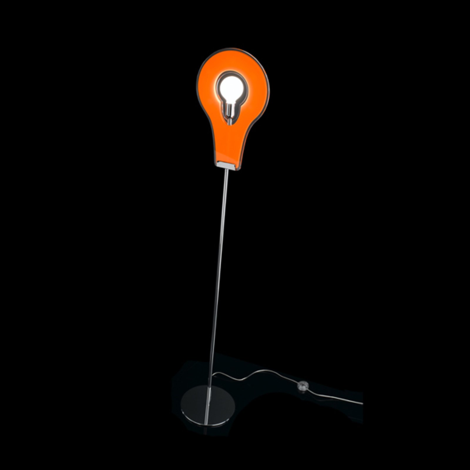 Selene Unique floor lamp Flat orange, for Living / Dining Room, PMMA, metal, E27, 100 W, energy efficiency: A++, W: 32 cm, H: 188 cm