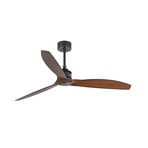 Ventilador de teto Just Fan M, Ø 128 cm, preto/madeira escura