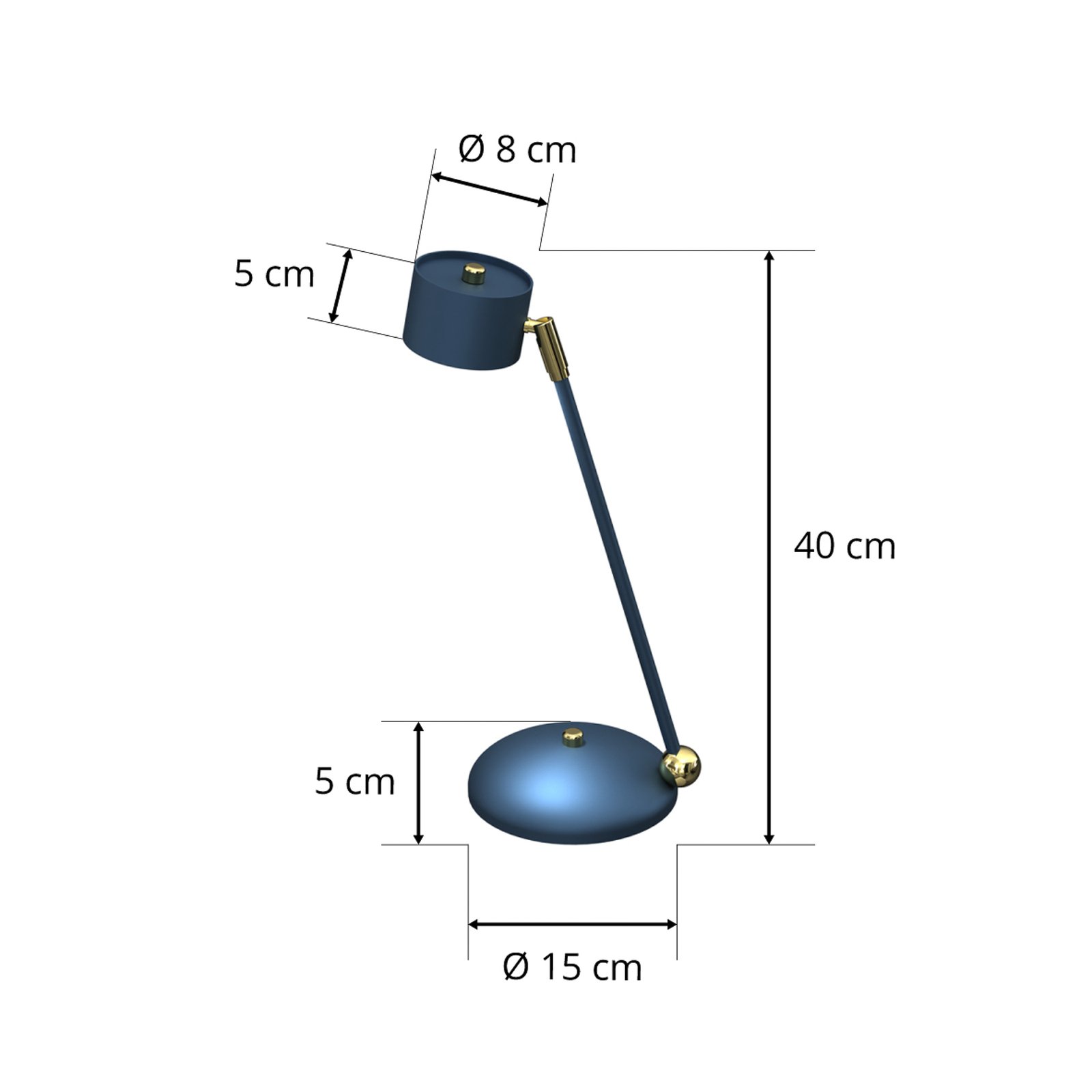 Stolní lampa Arena modrá-zlatá