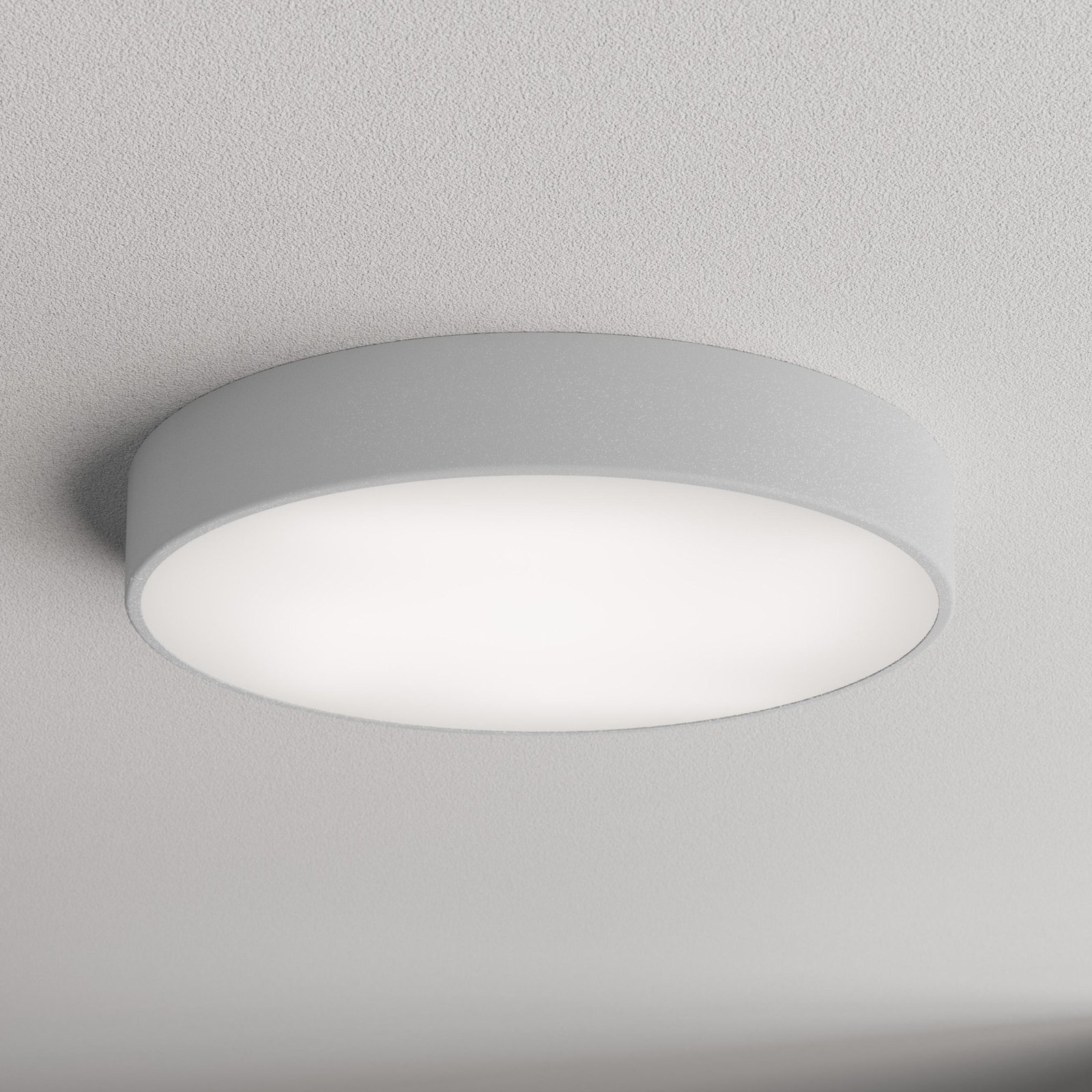 Cleo loftslampe, grå, Ø 50 cm, metal, IP54
