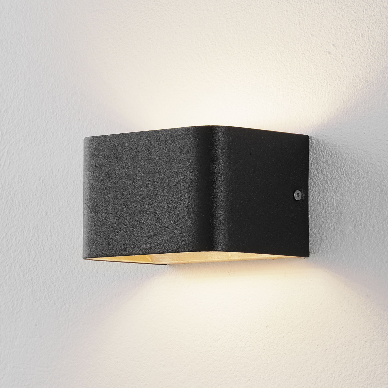Lucande Sessa -LED-seinävalaisin 13 cm musta/kulta