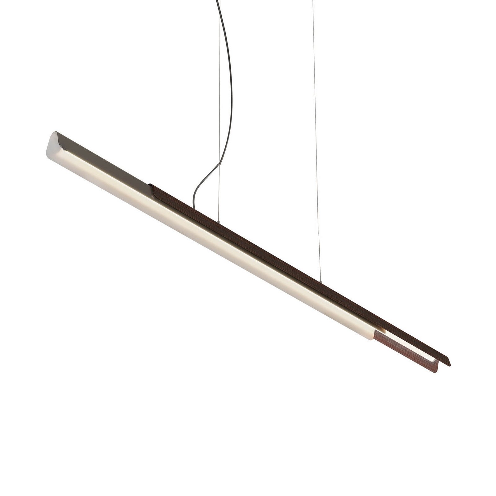 kdln Lampă suspendată Dala liniară gri închis/lemn 2.700 K 150 cm - Bucătărie - Design - gri închis lemn închis - Metal