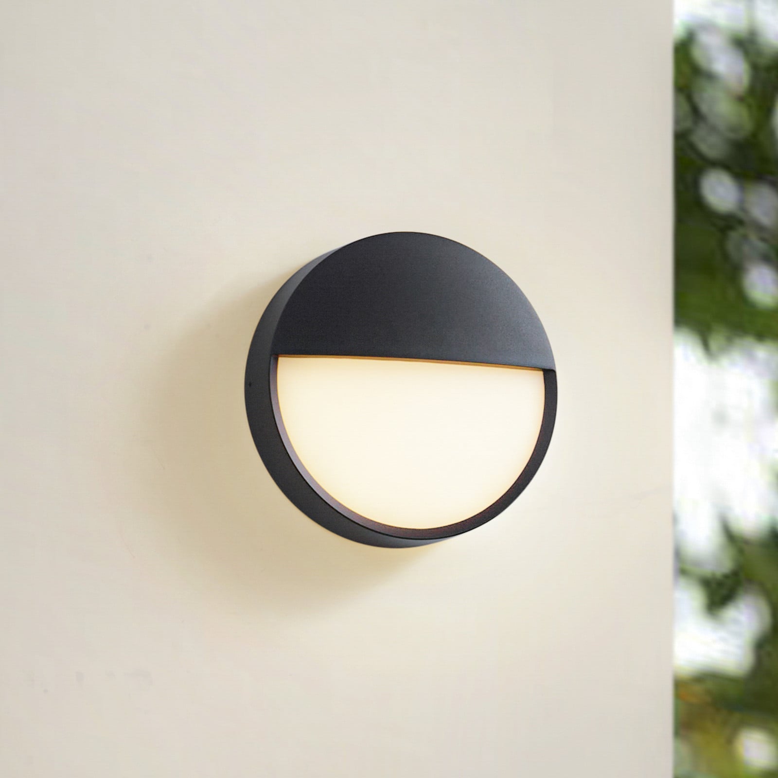 Gravo udendørs LED-væglampe, sort, Ø 25 cm, IP65 Arcchio - Altan - Moderne - Metal - Rund