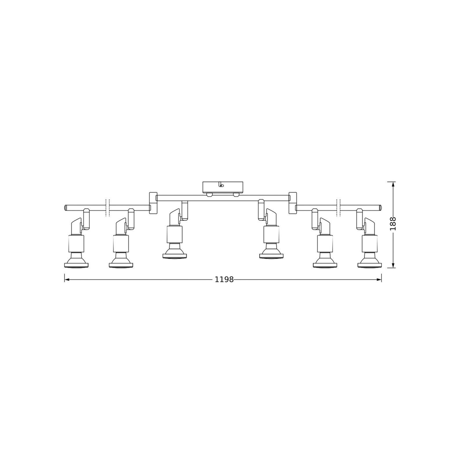 Spot pour plafond OSRAM, argent, métal à 6 lampes GU10-LED 2 700 K