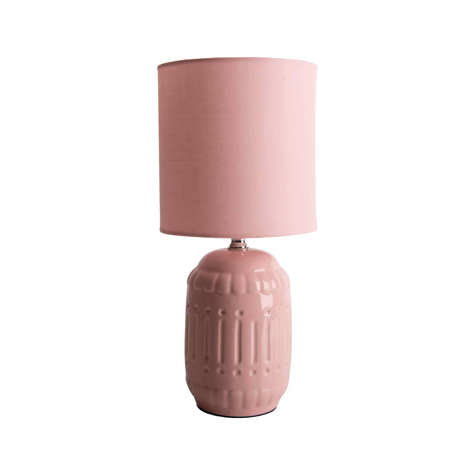 Erida table lamp, ceramics and fabric, dusky pink