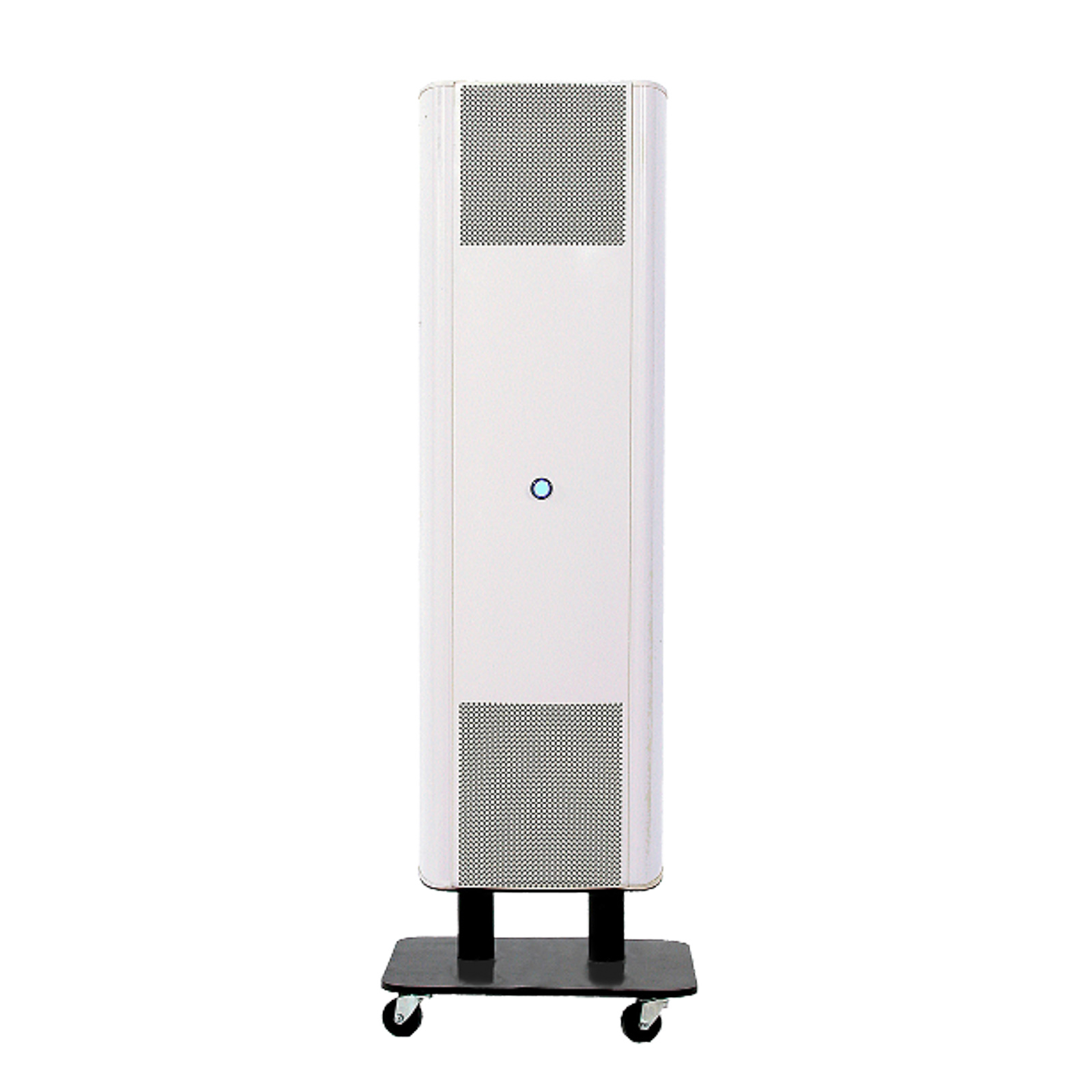 EUROLIGHTING GigaTrooper UV-C air cleaner with castors, 150m³/h, aluminium, L: 33.5 cm, W: 32 cm, H: 123 cm
