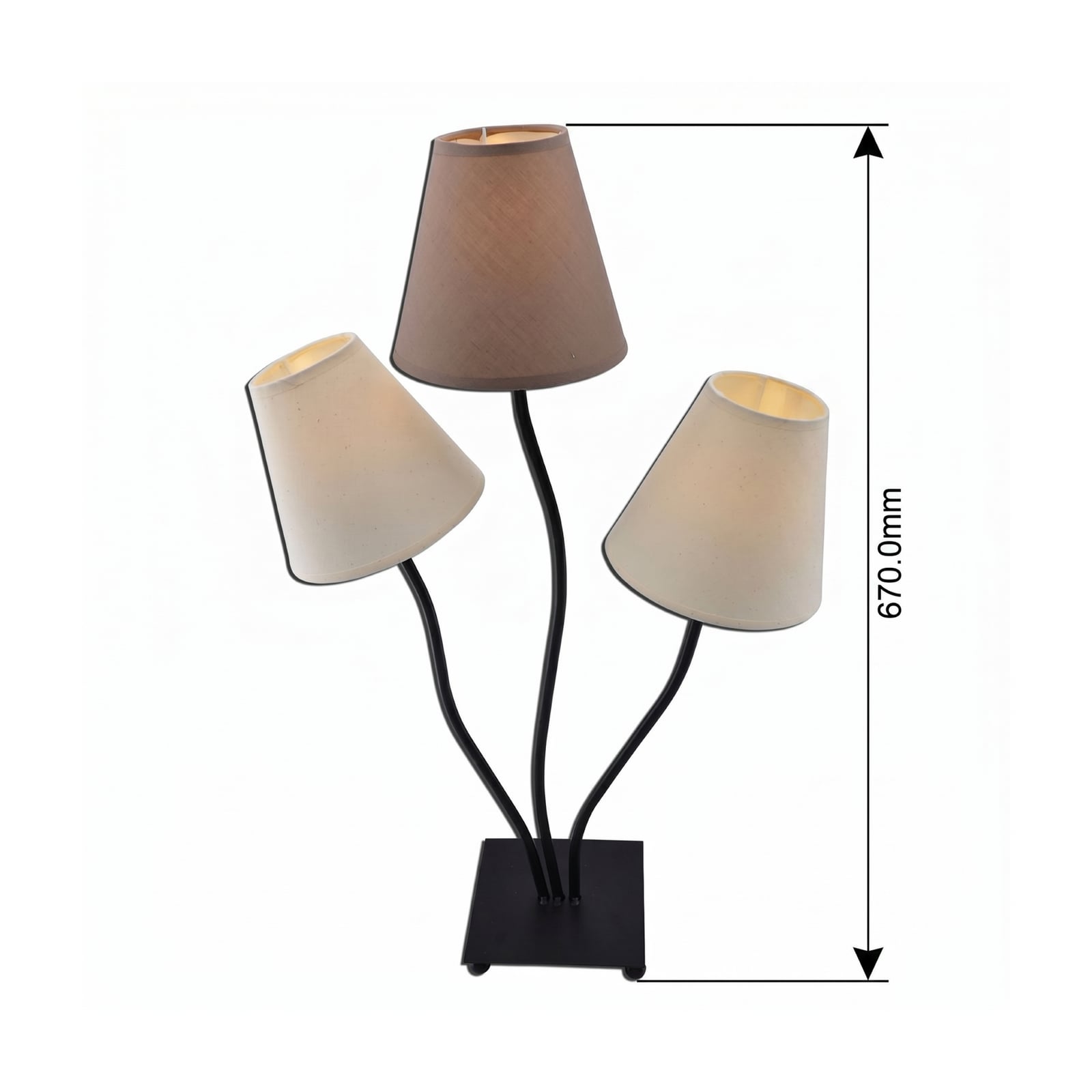 Twiddle – 3-punktowa lampa stołowa, brązowa Twiddle – 3-punktowa lampa stołowa, brązowa