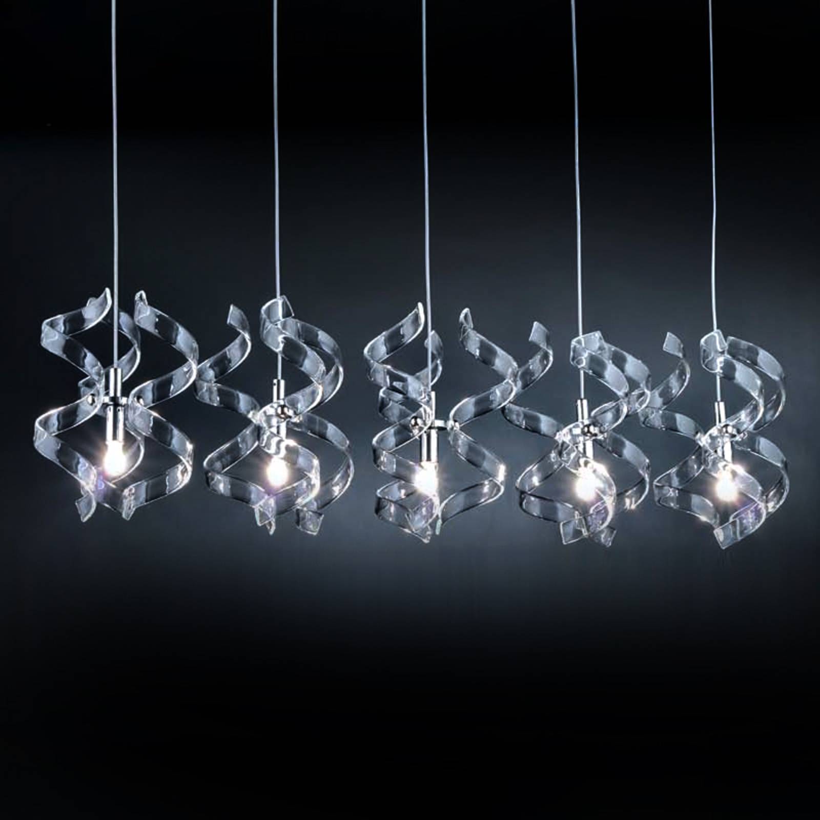 Metallux Suspension Crystal à cinq lampes