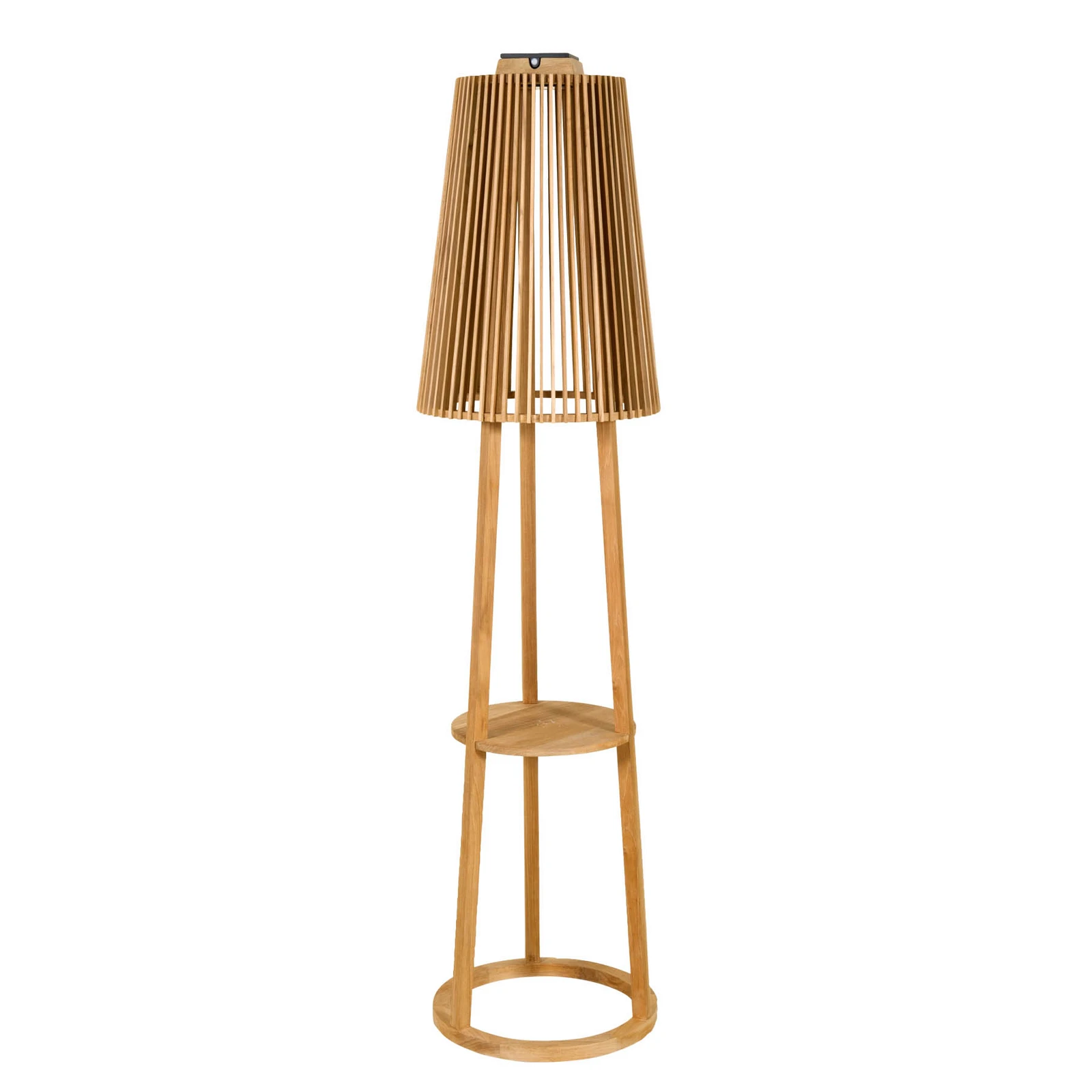 Solar-Stehleuchte Tecka mit Sensor, teak