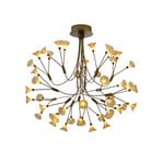 Fleur LED pendant light, antique brass