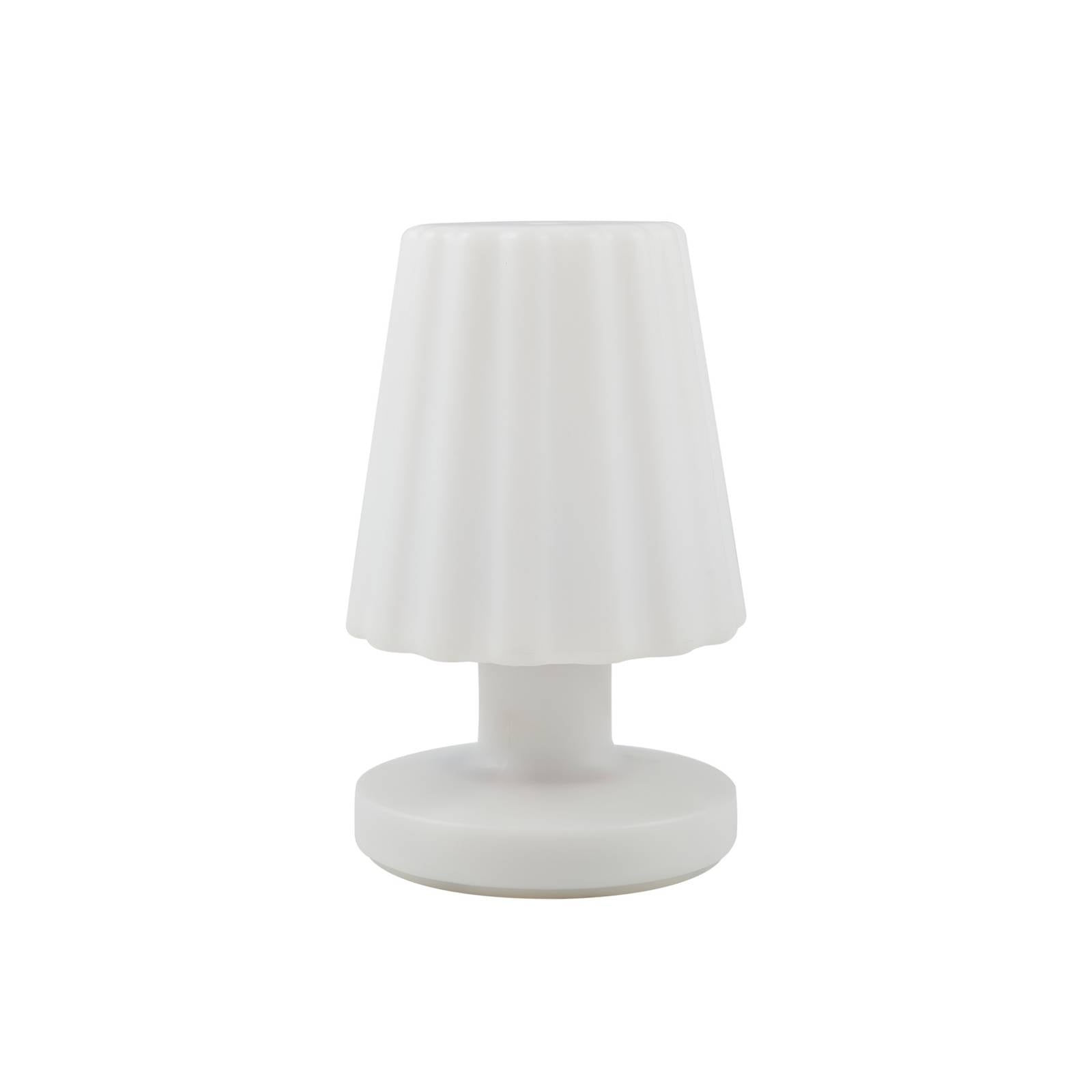 Lindby LED-Akku-Tischleuchte Jovem, weiß, Kunststoff, RGB
