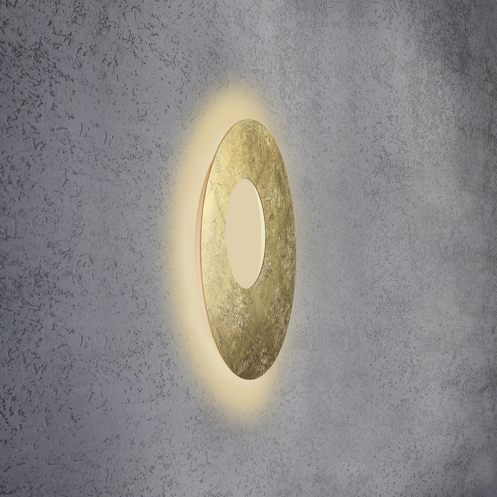 Escale Blade Open LED-væglampe, bladguld, Ø 59 cm