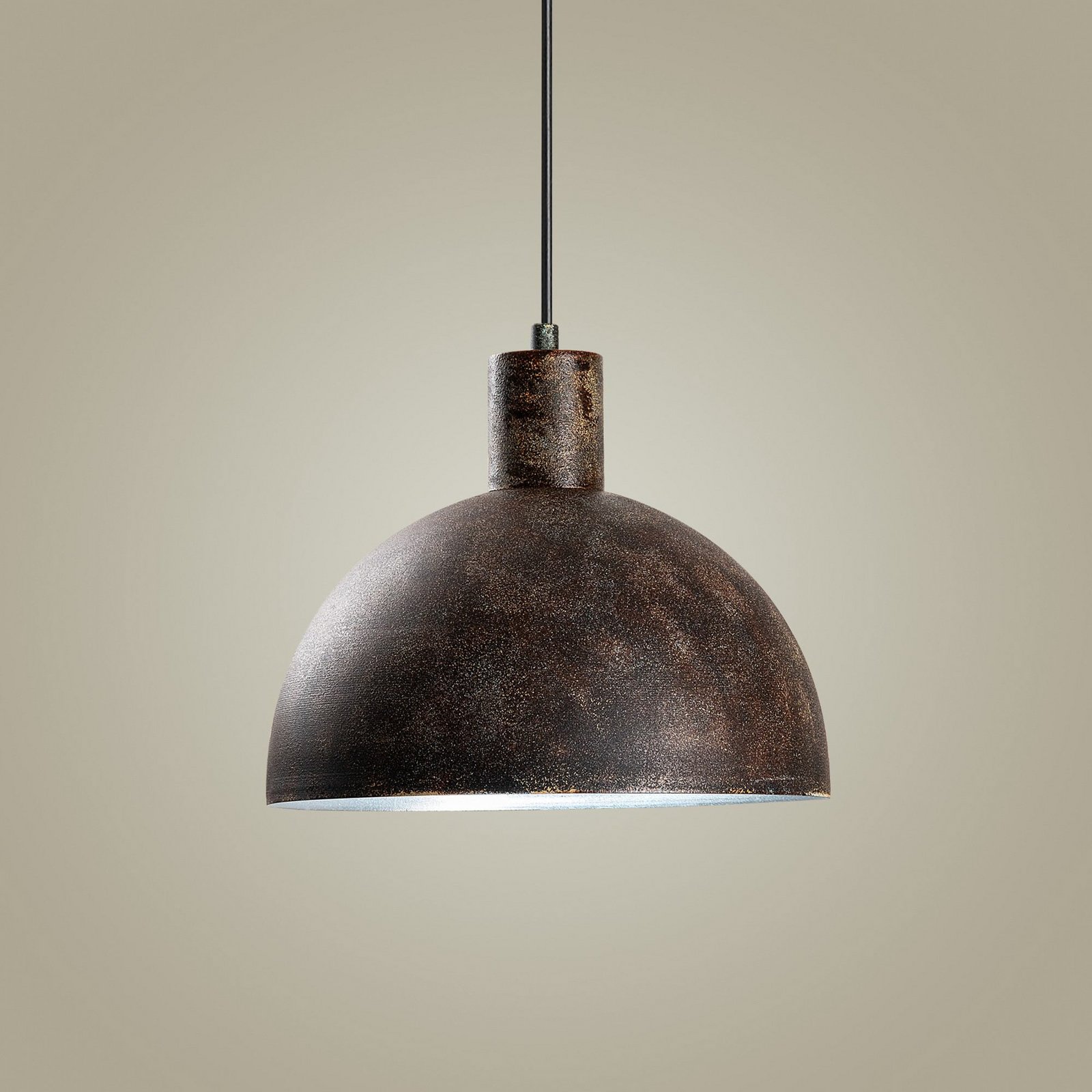 Hängeleuchte Kure, schwarz-braun, Metall, Ø 30 cm, E27