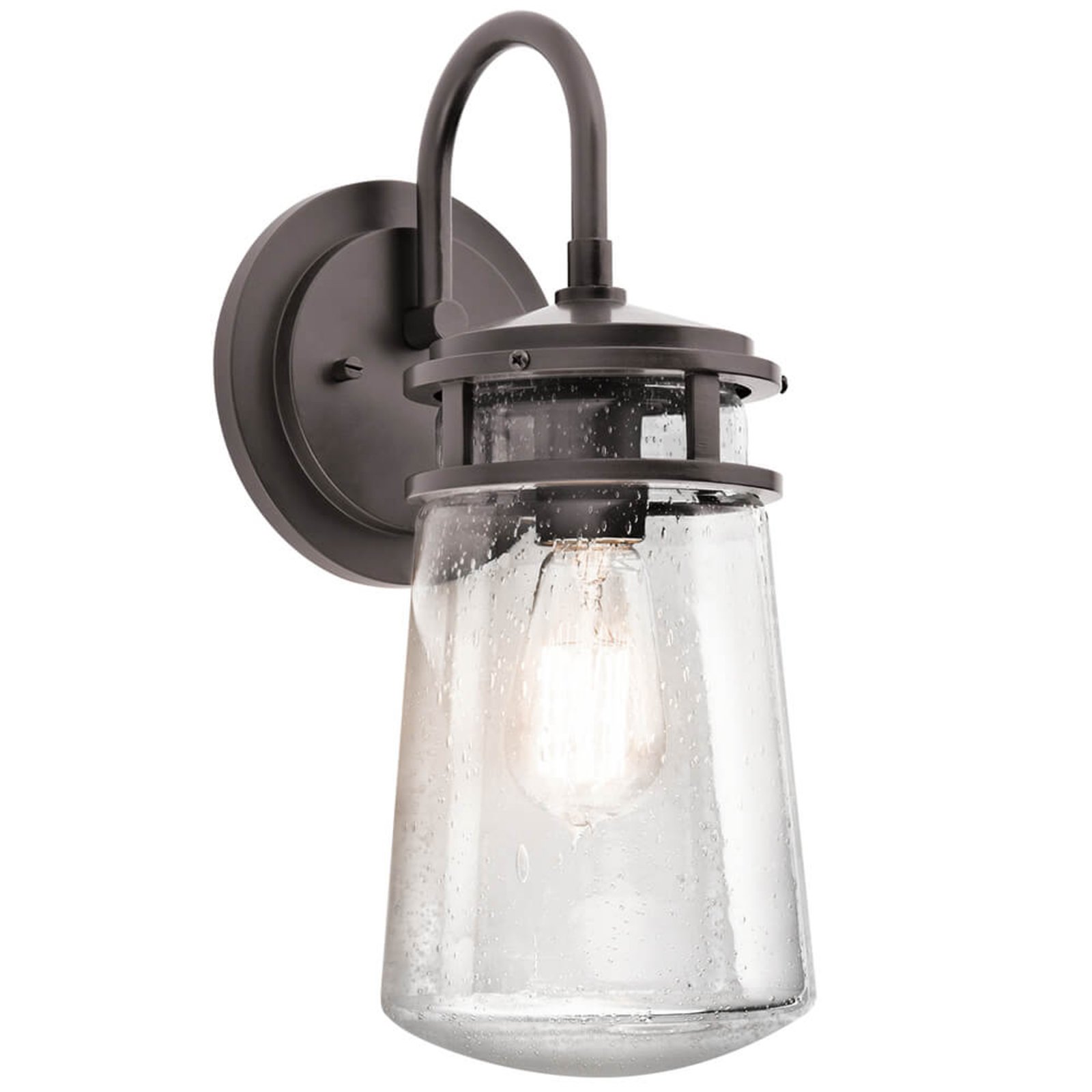 Lyndon outdoor wall light, glass lampshade 38.1 cm