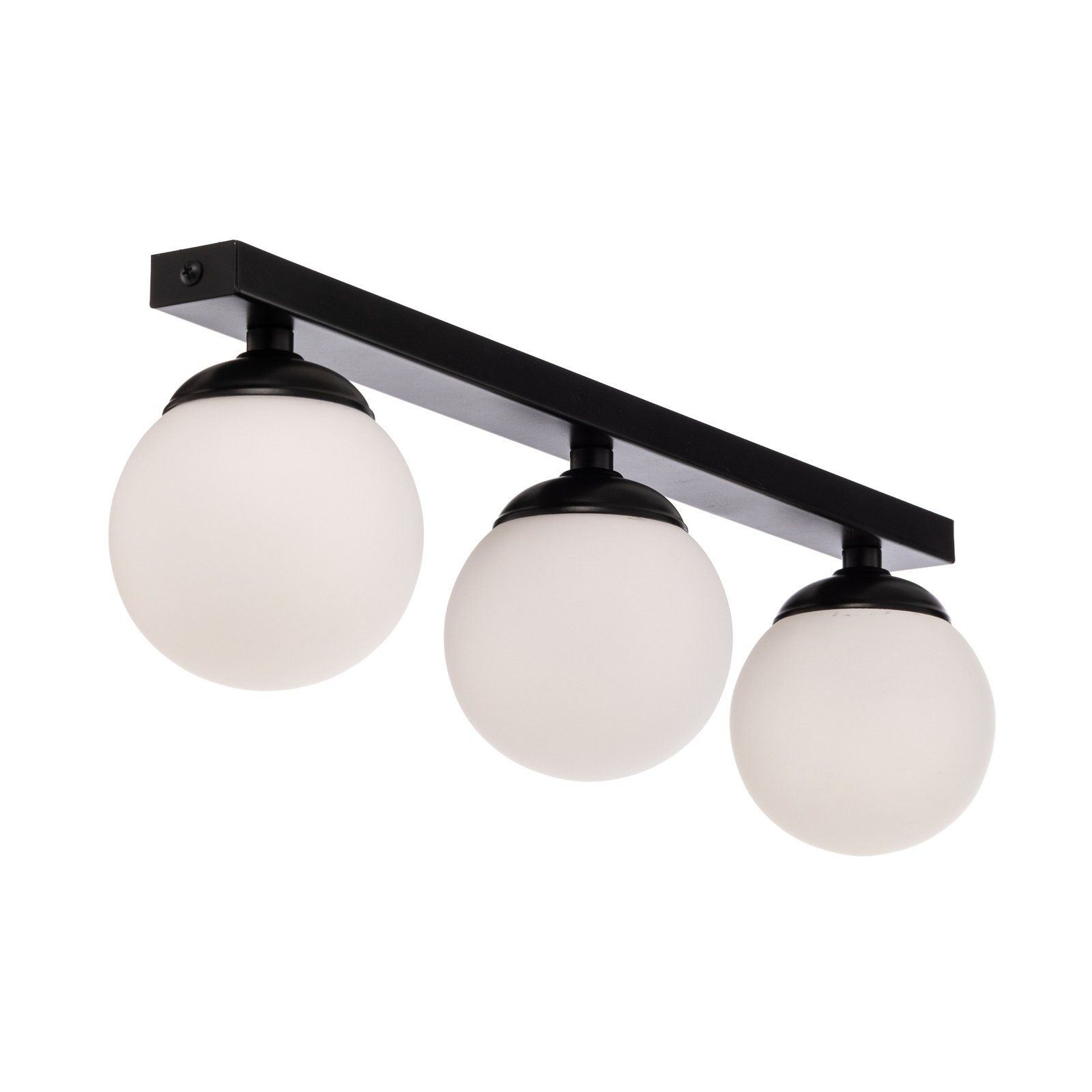 Taklampe Fatis, lang, 3 lyskilder, svart