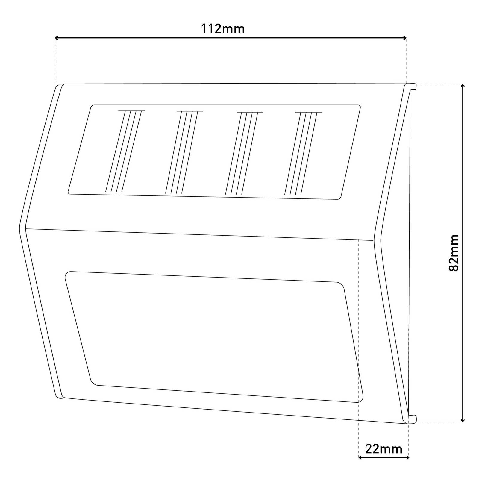 Kinkiet zewnętrzny LED 5282104, stal nierdzewna, zestaw 4 szt., IP44