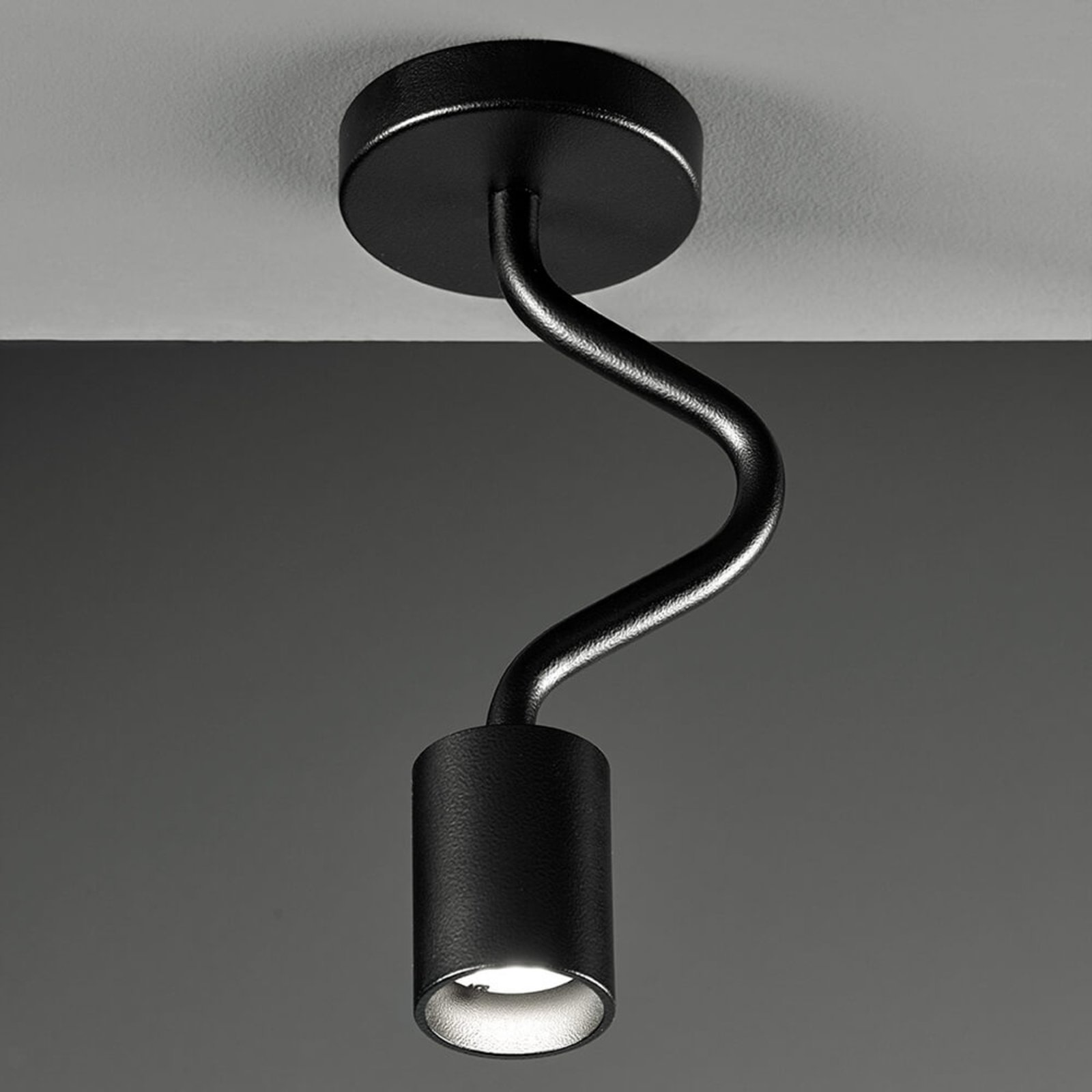 Caos - mala LED stropna svjetiljka u crnoj boji