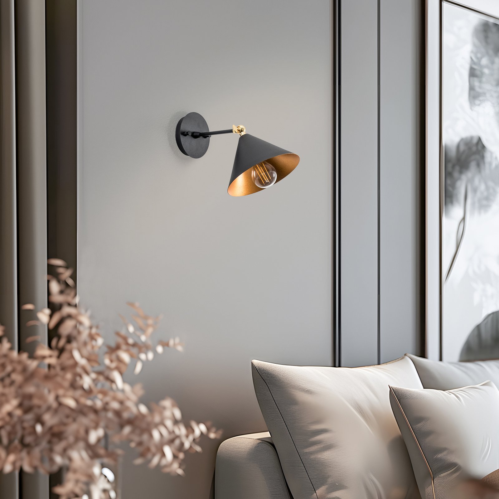 Berceste 185-A wall light black/gold