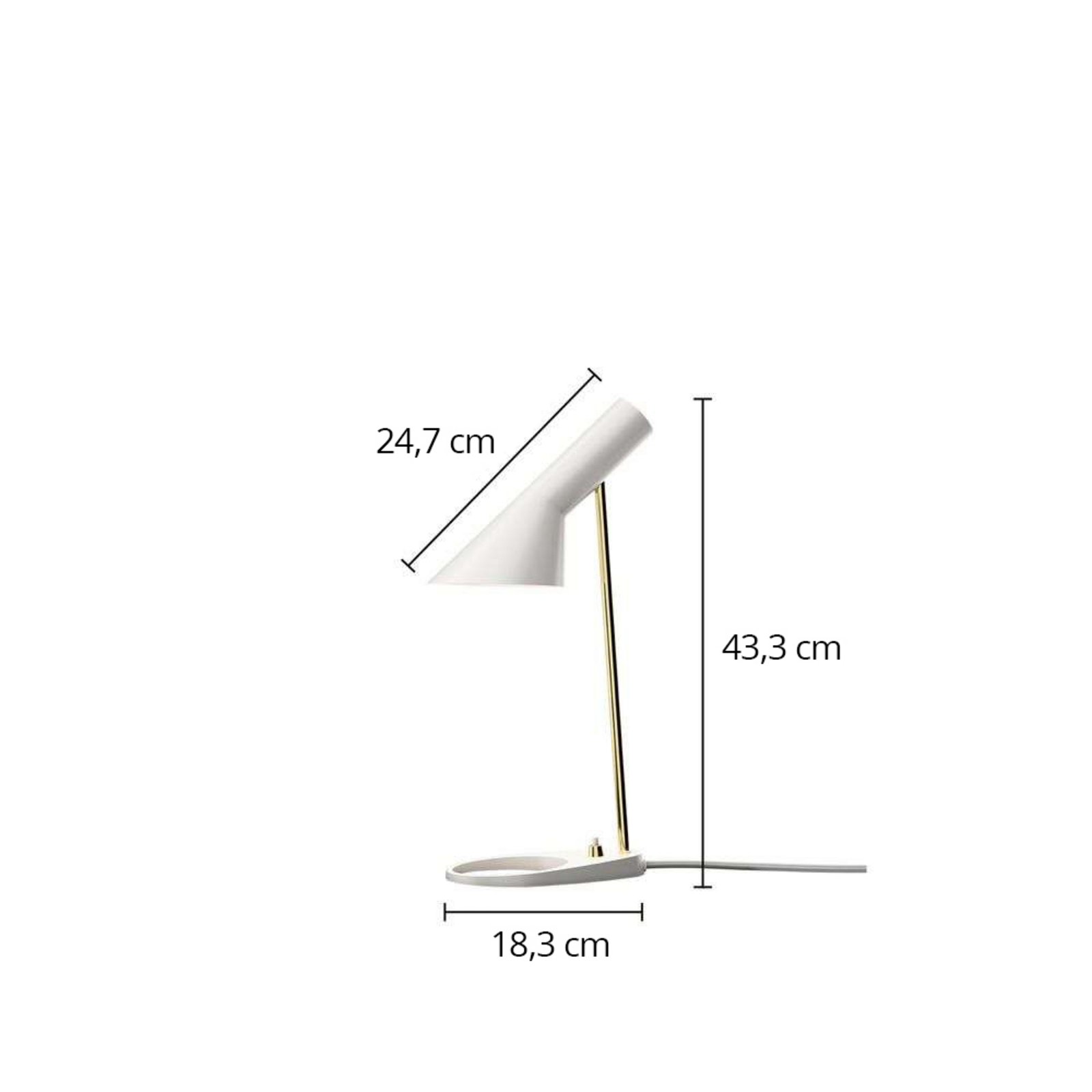 AJ Mini bordlampe, hvit/rosa, 44 cm - Louis Poulsen
