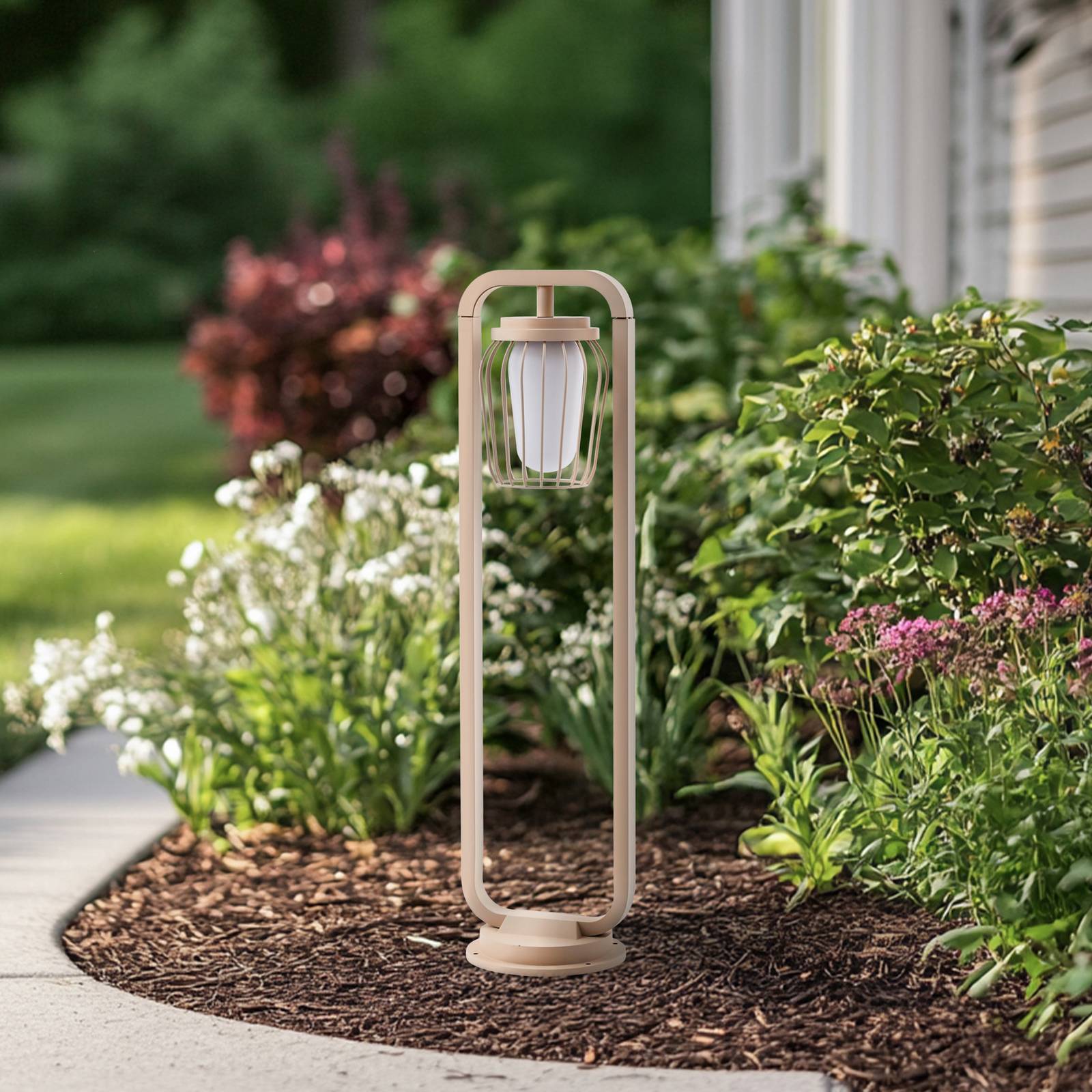 Słupek oświetleniowy Chandan, 90 cm, beżowy, metal, IP54
