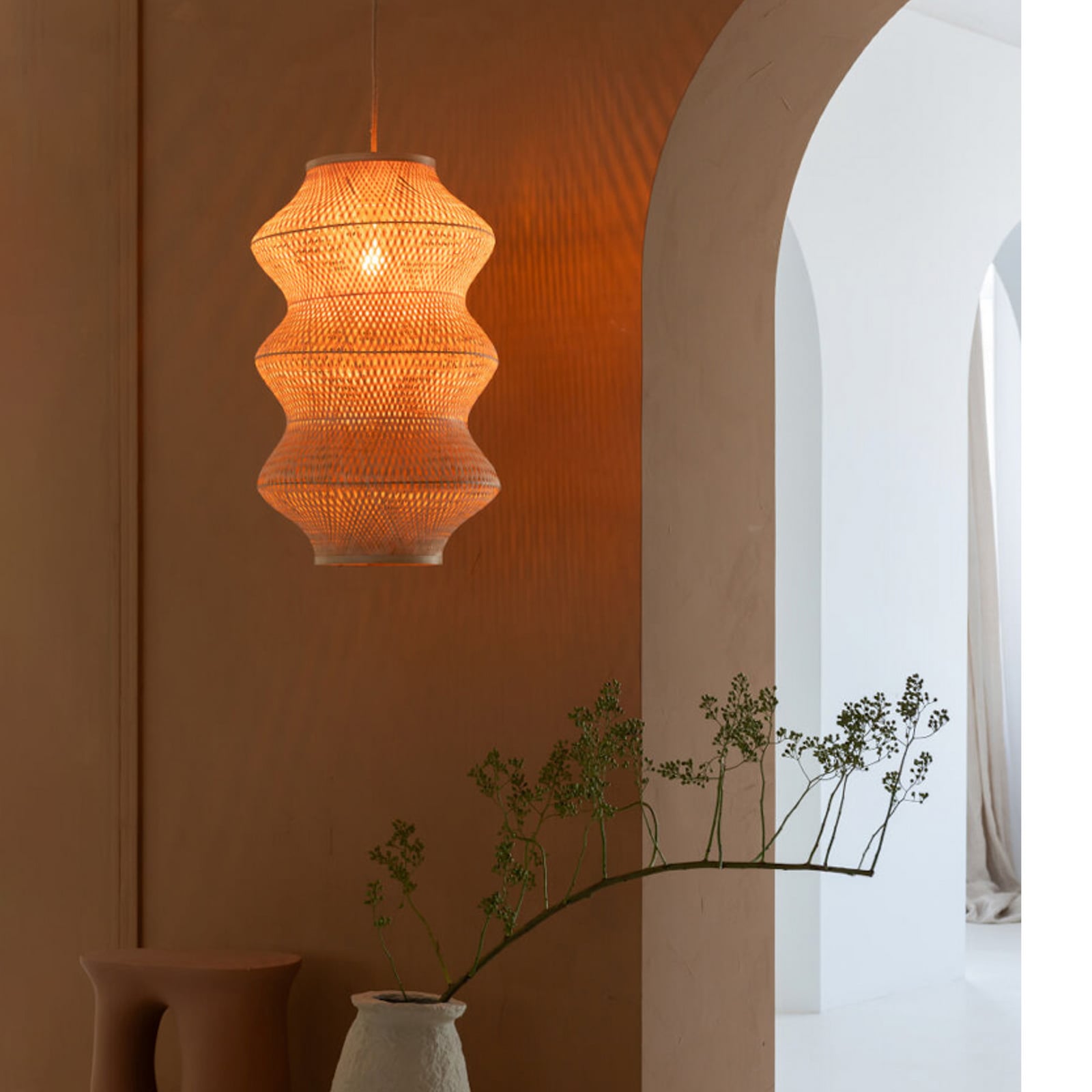 GOOD & MOJO Suspension Barbados, naturel, Ø 40 cm, bambou, E27